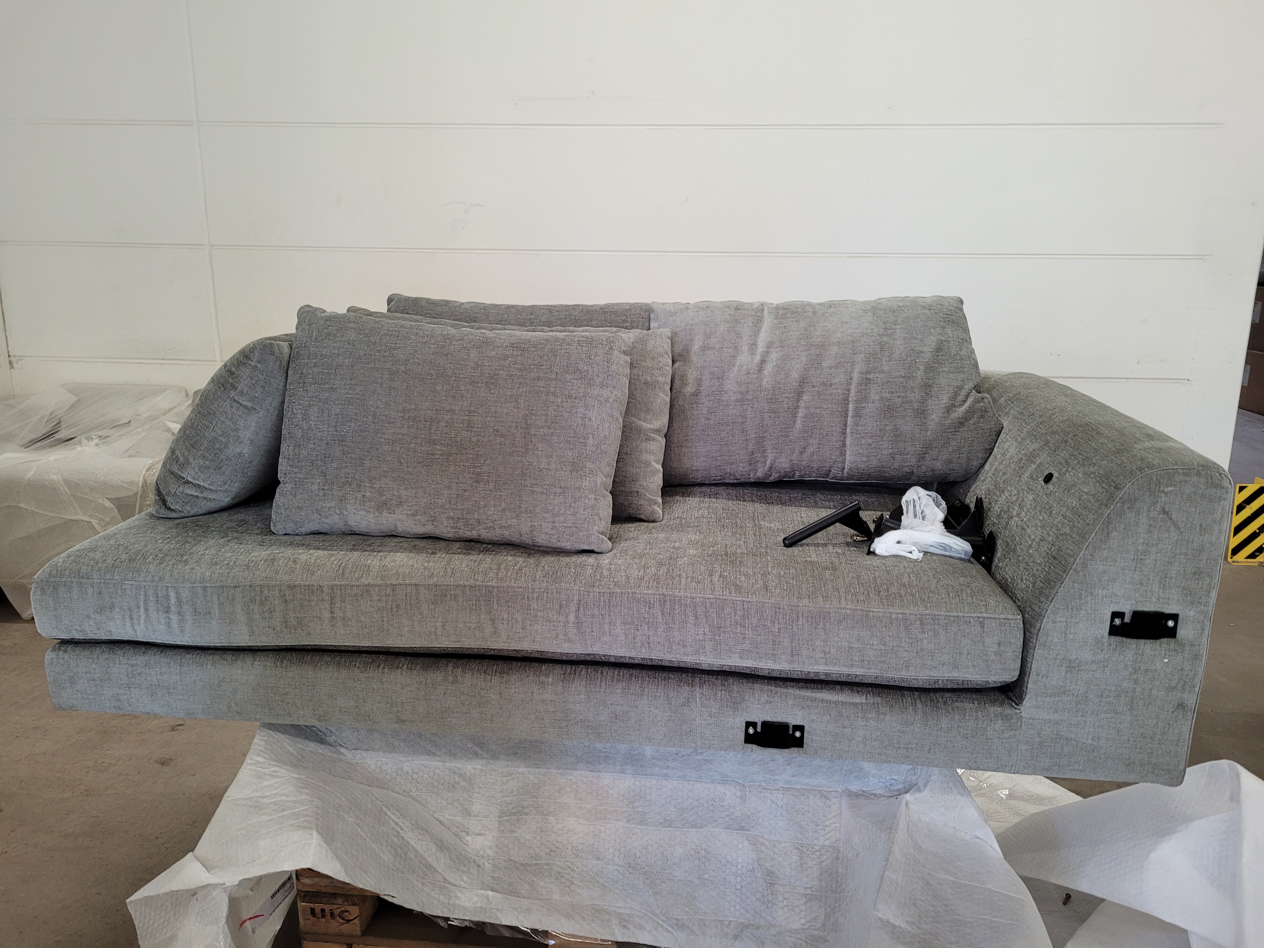 Noa Ecksofas Récamiere Links Planet Grey Green