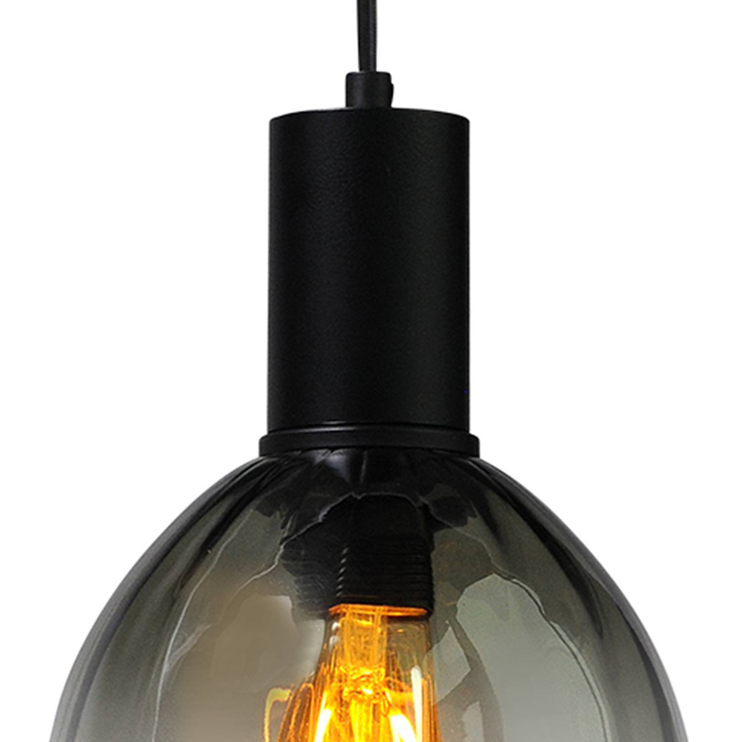 1-Flame Pendant Lamp Porto IV Clear Glass Steel