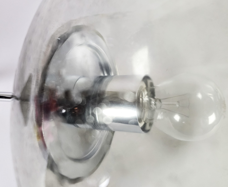 Lampe Glas Metall Transparent 1970er Jahre