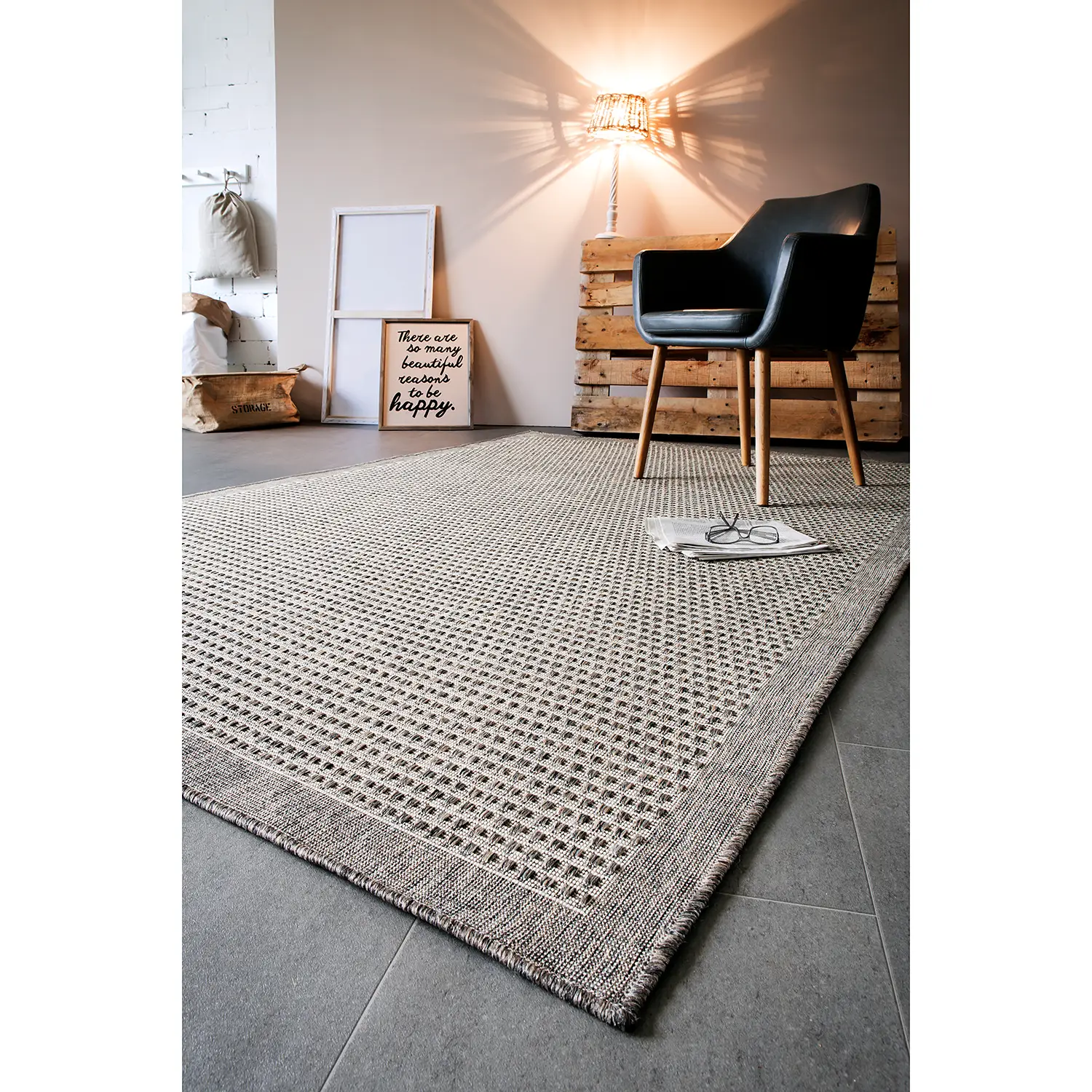 Savannah I Wendbarer In-/Outdoor-Teppich Hellbraun