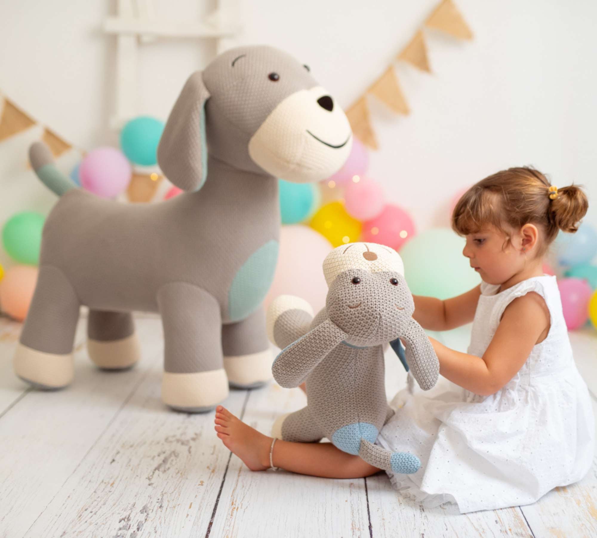 Cocker Maxi plush toy cotton wood grey