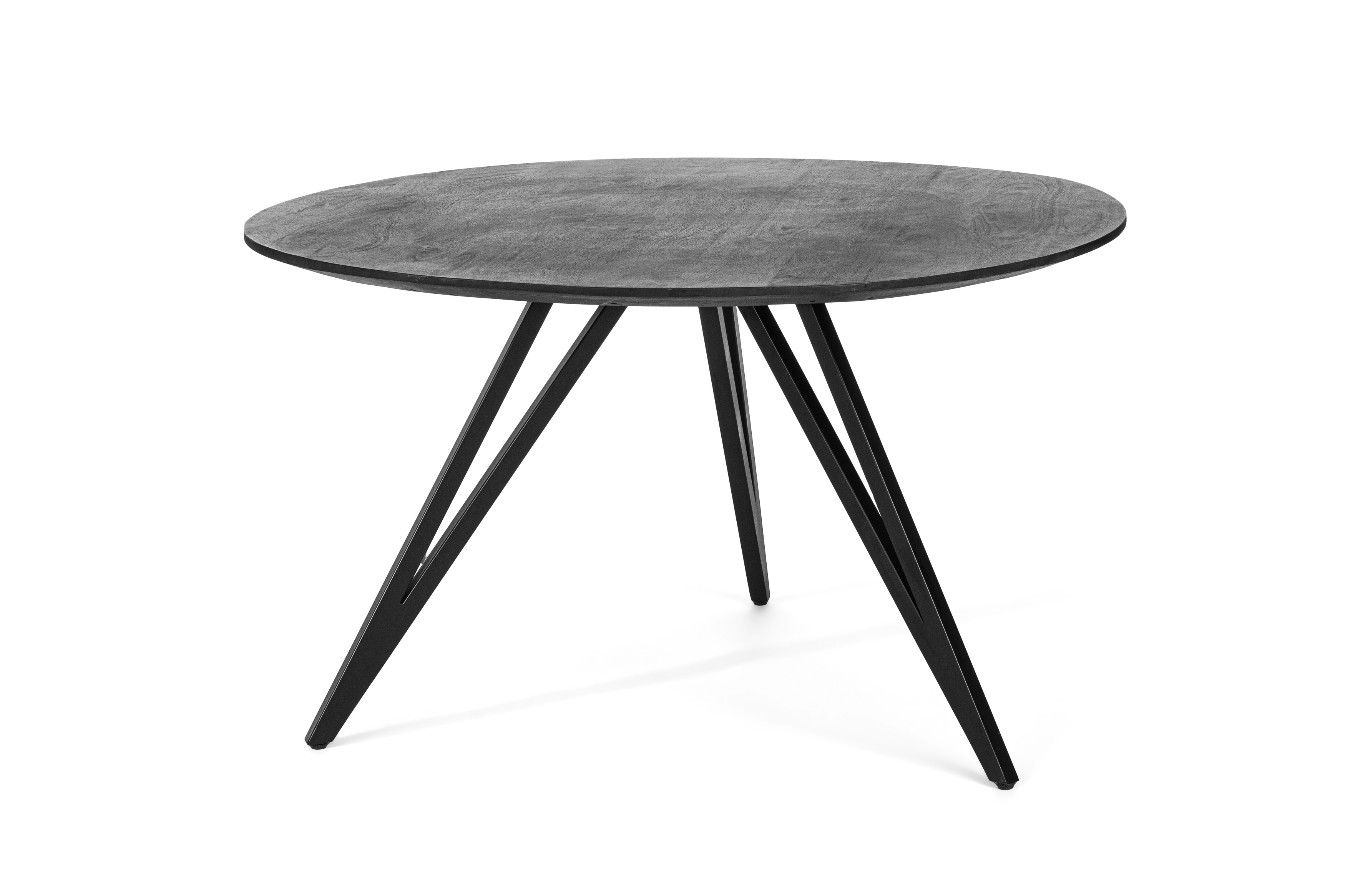Esszimmertisch Rund Holz Schwarz 130 cm