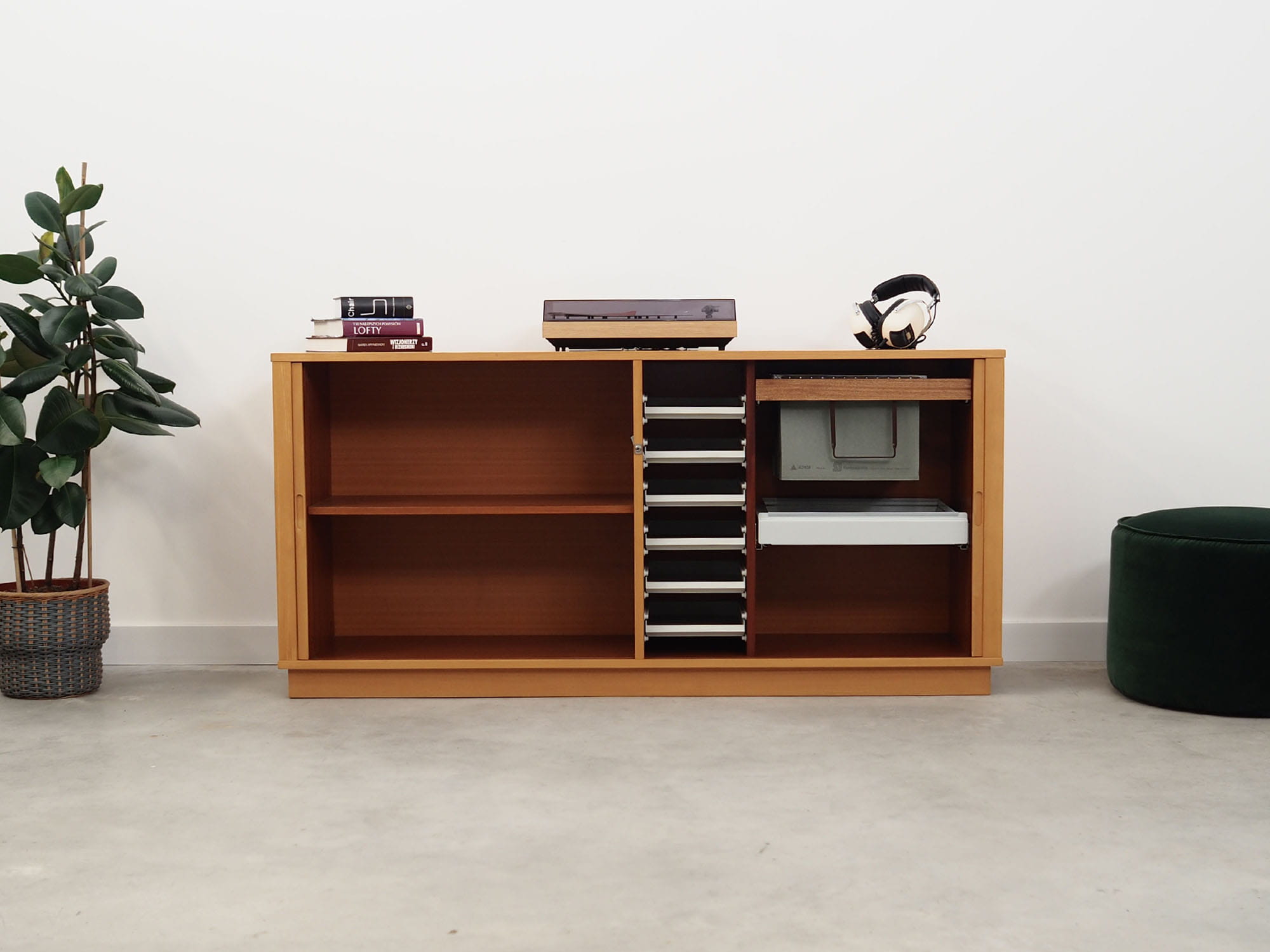 Vintage Sideboard Holz Beige 1980er Jahre