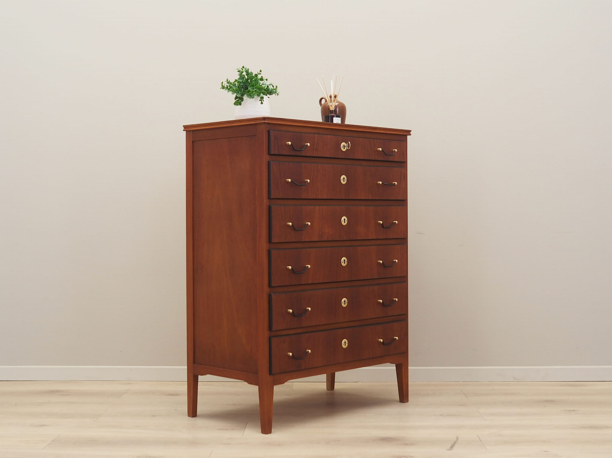Vintage chest of drawers Teak wood Brown 1970s