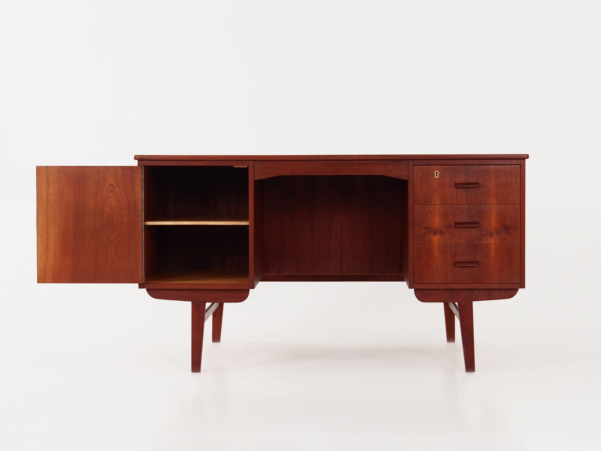 Vintage Desk Teak Wood Brown 1970s