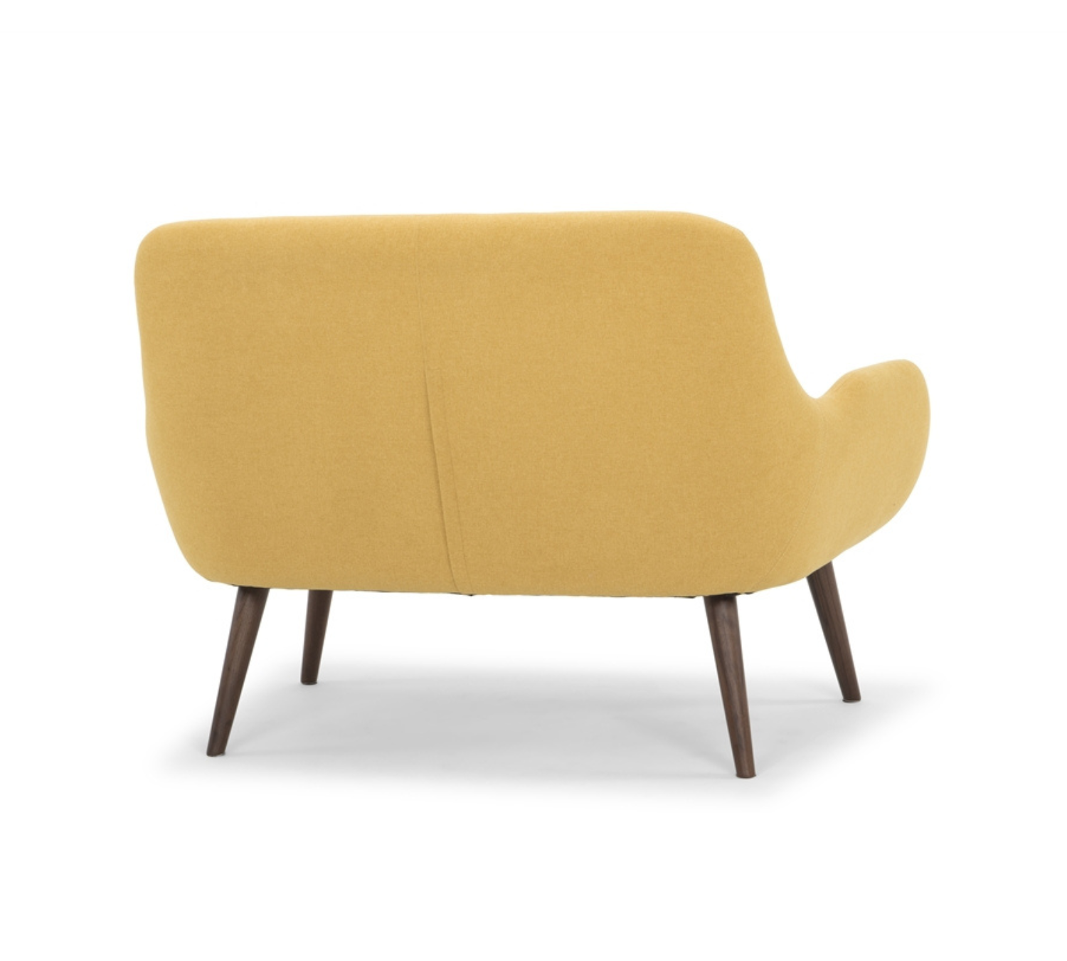 Moby Sofa 2-Sitzer Nussbaumholz Textil Curry