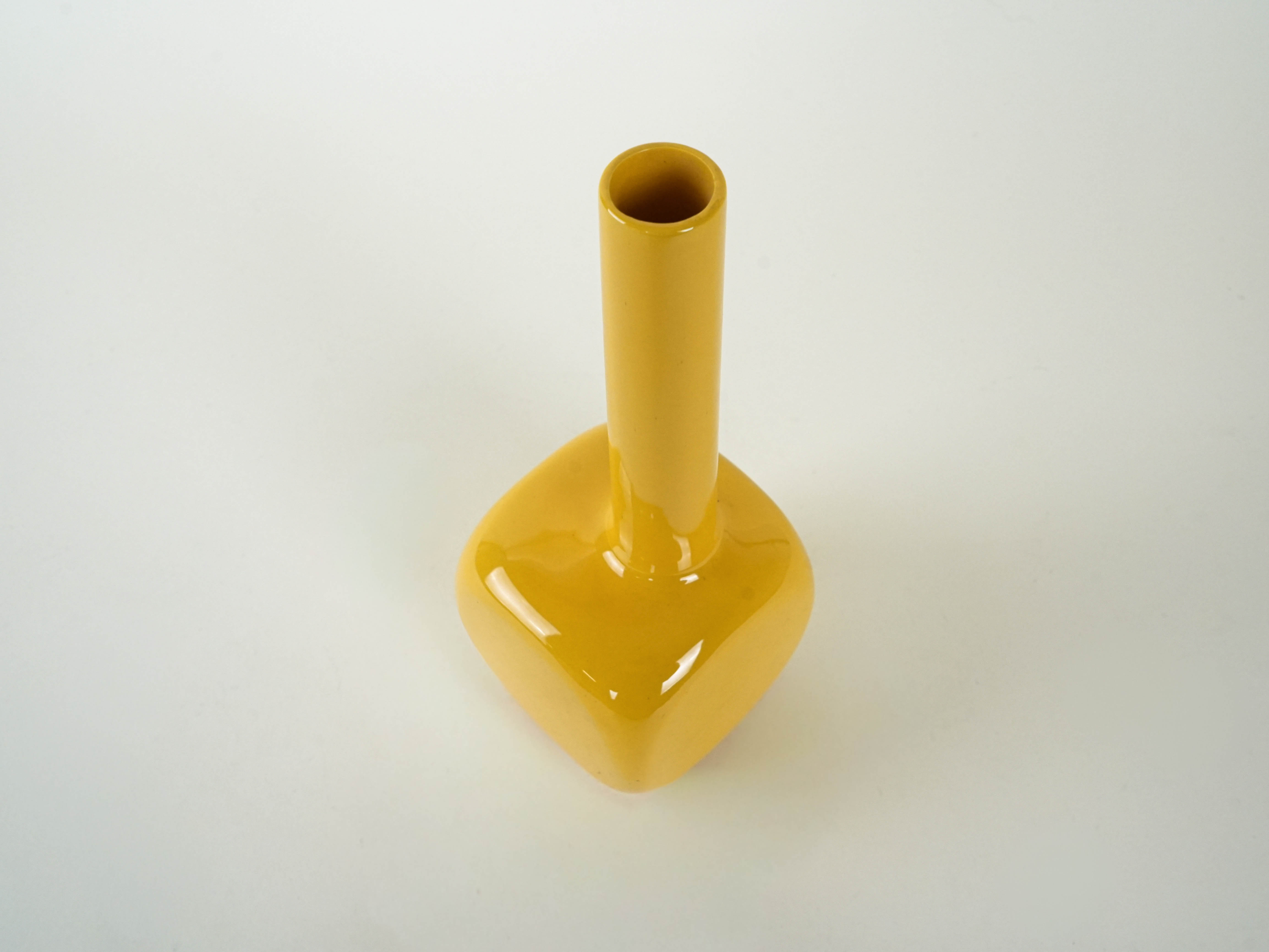 Ceramic vase Yellow 1970s