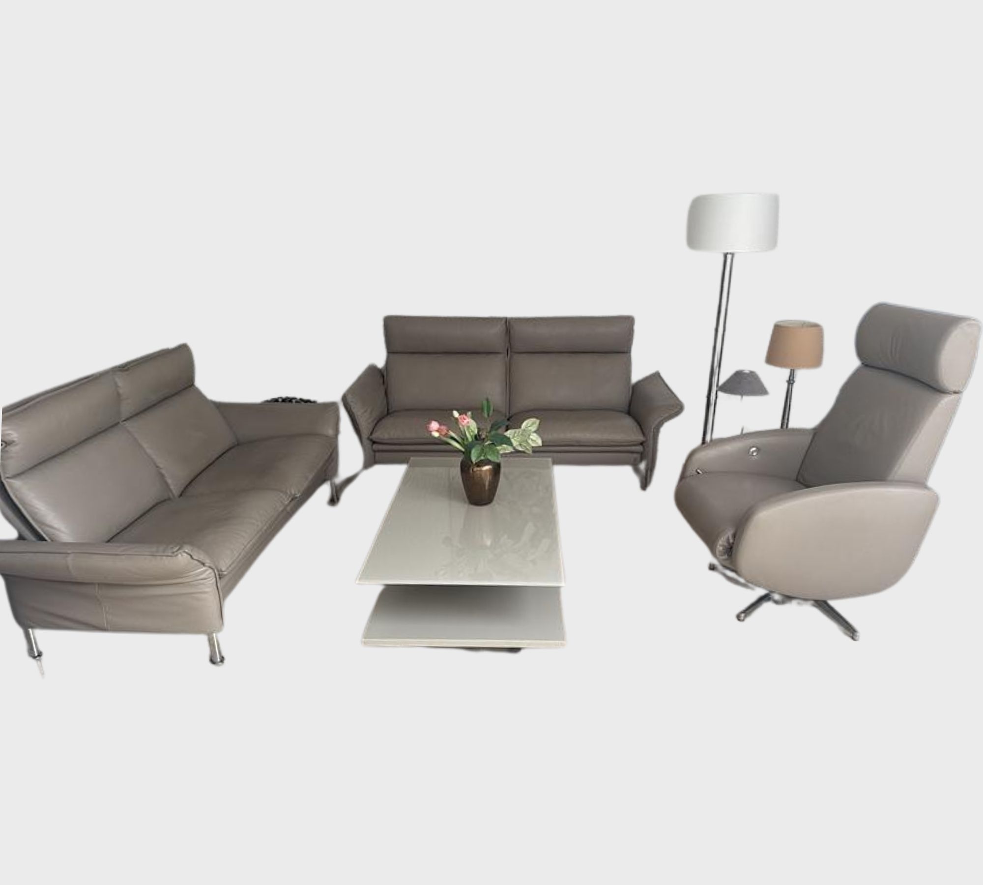 Sofa 2-Sitzer, 2,5-Sitzer & Relaxsessel Leder Beige