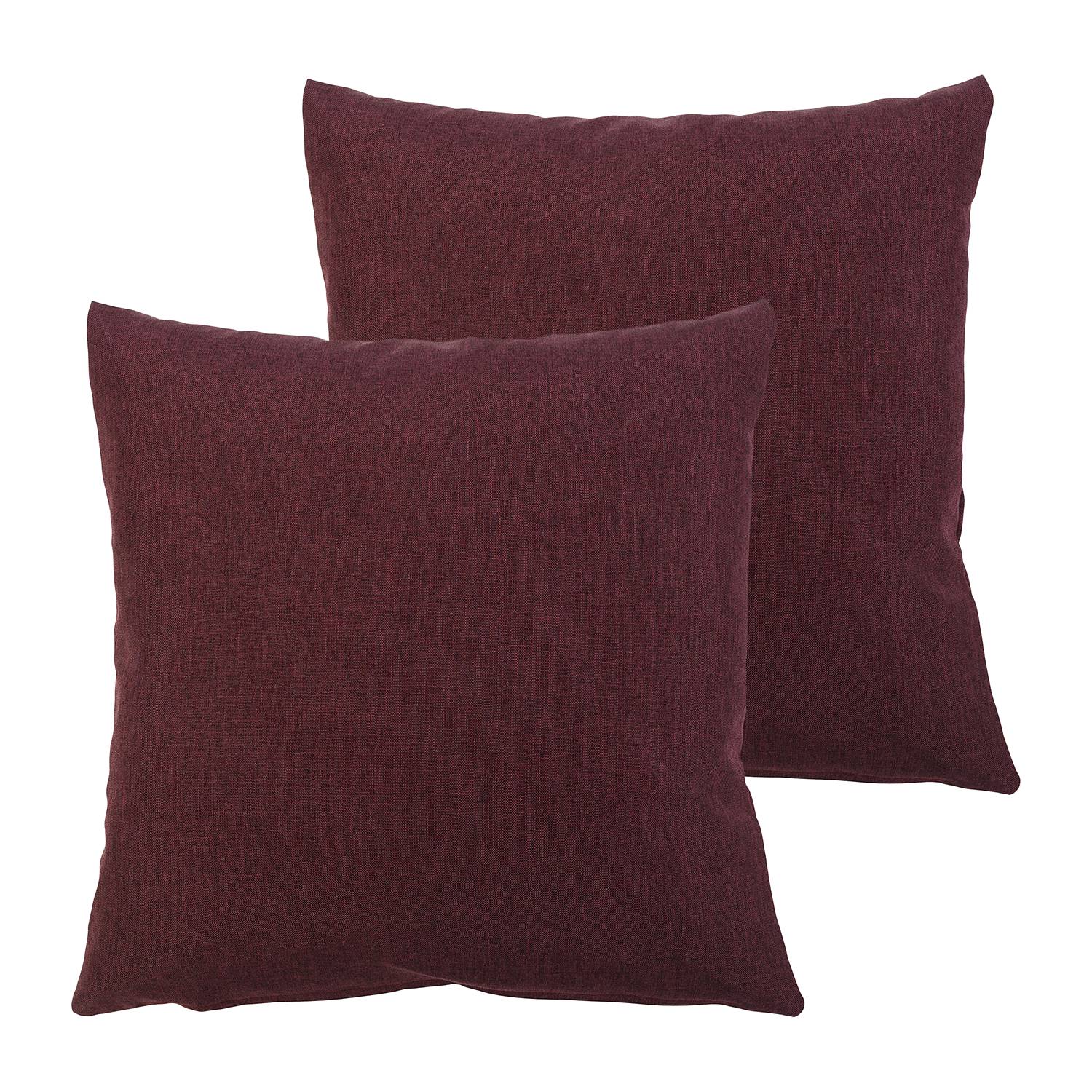 2x Milan Pillowcase Synthetic Fiber Bordeaux 50 x 50 cm