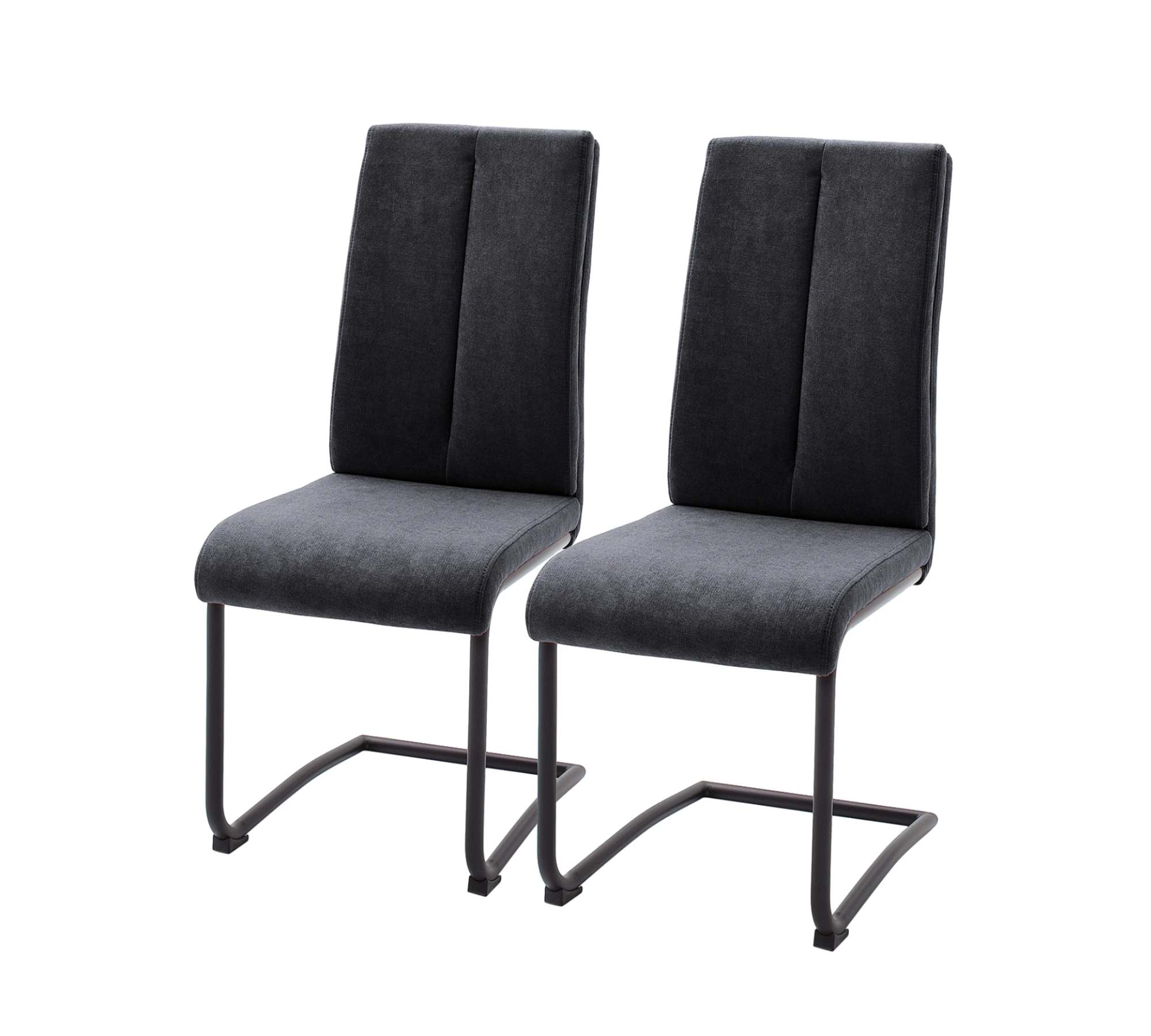 2x Esszimmerstuhl Textil Metall Schwarz