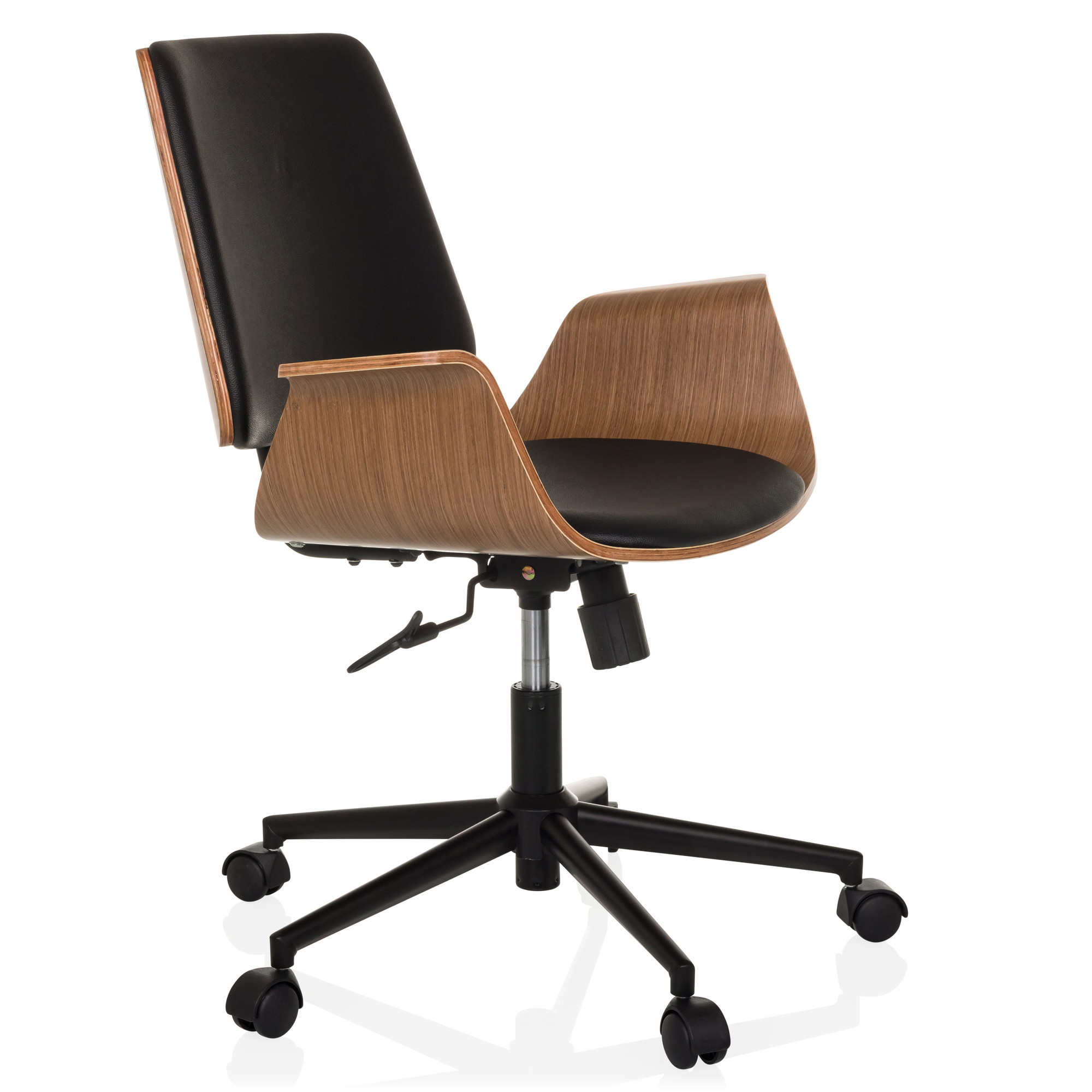 CENCA II Office Chair Swivel Faux Leather Upholstery Black