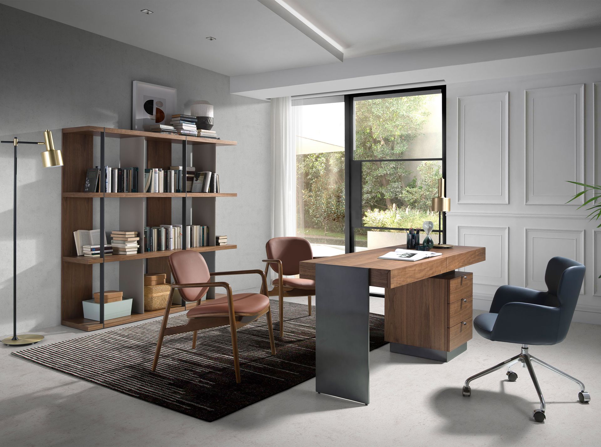 Armchair Faux Leather Walnut