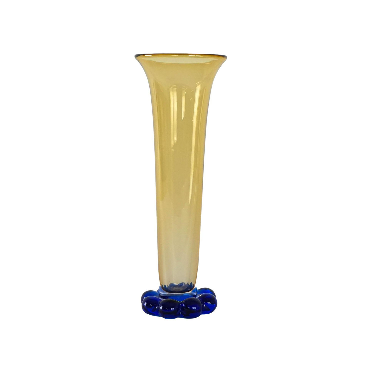 Glass vase Amber Cobalt blue