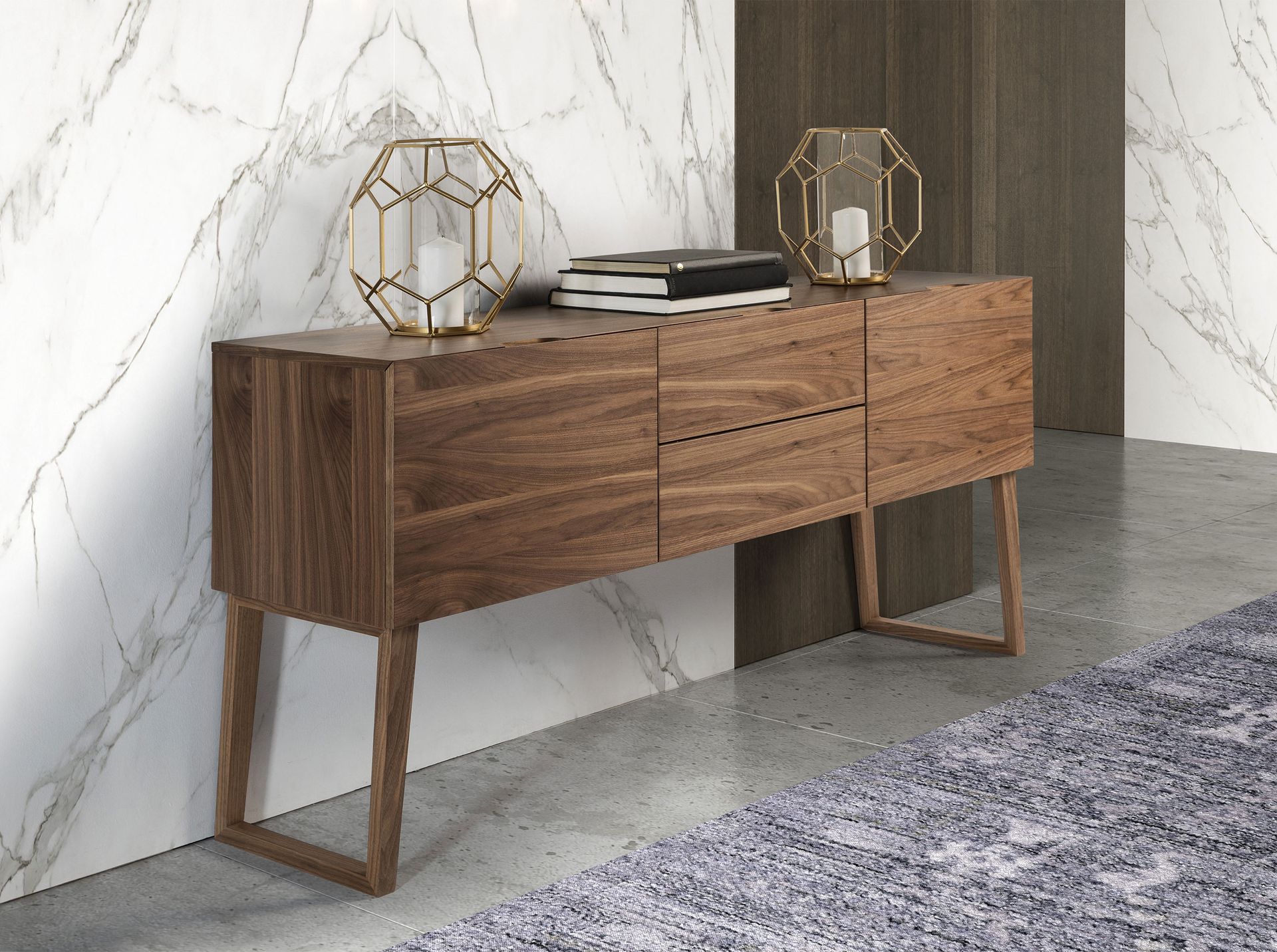 Sideboard Walnut veneer Brown