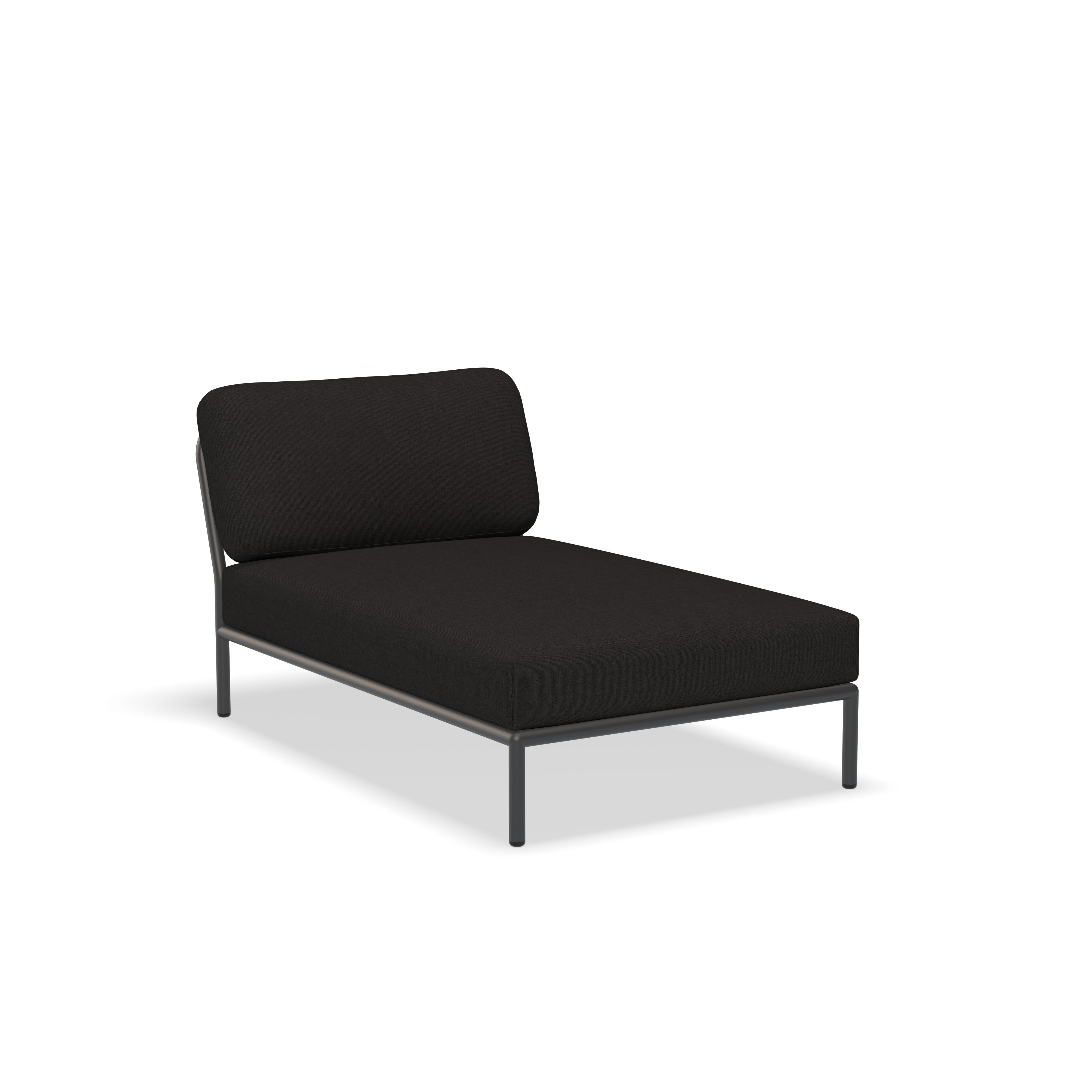 LEVEL Chaiselongue Sooty Grau mit dunkelgrauem Rahmen