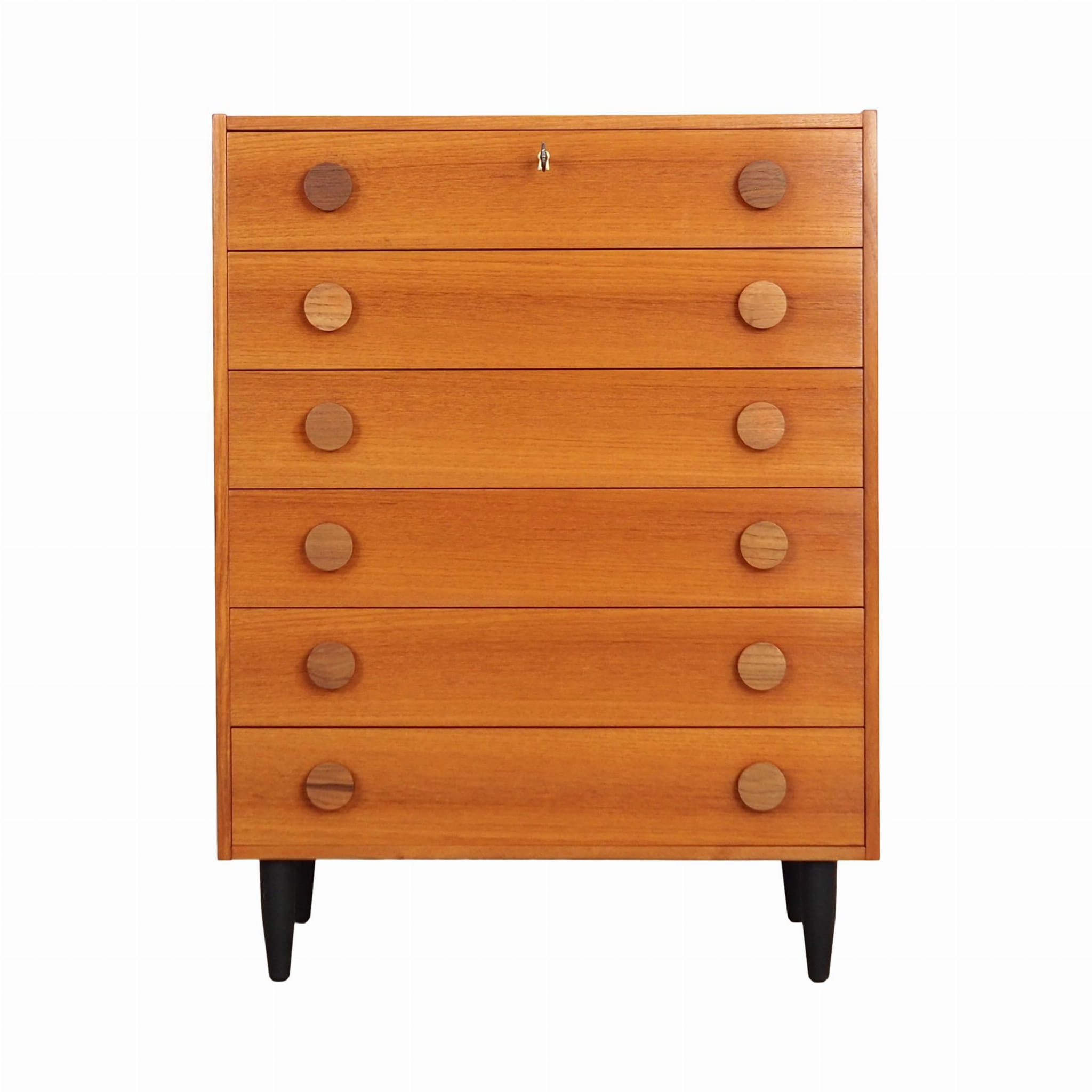 Vintage chest of drawers wood brown 1960s