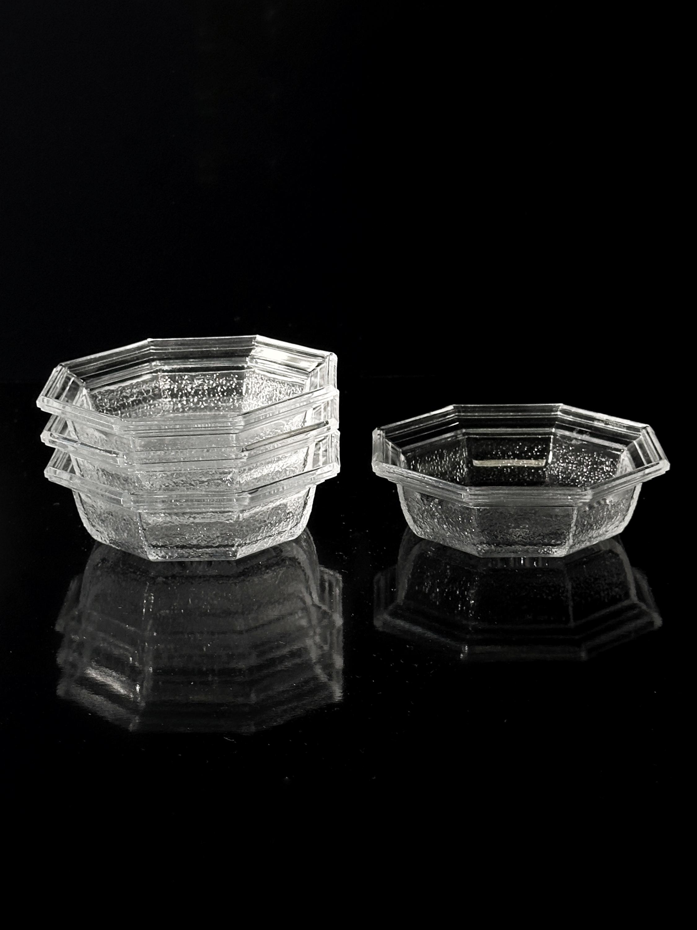 5x Vintage Art Deco Revival Bowl Lead Crystal 1960s