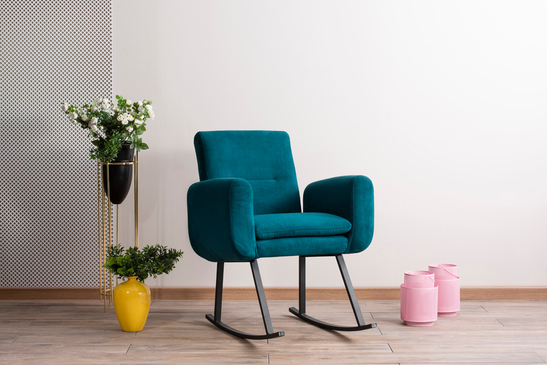 This armchair petrol green
