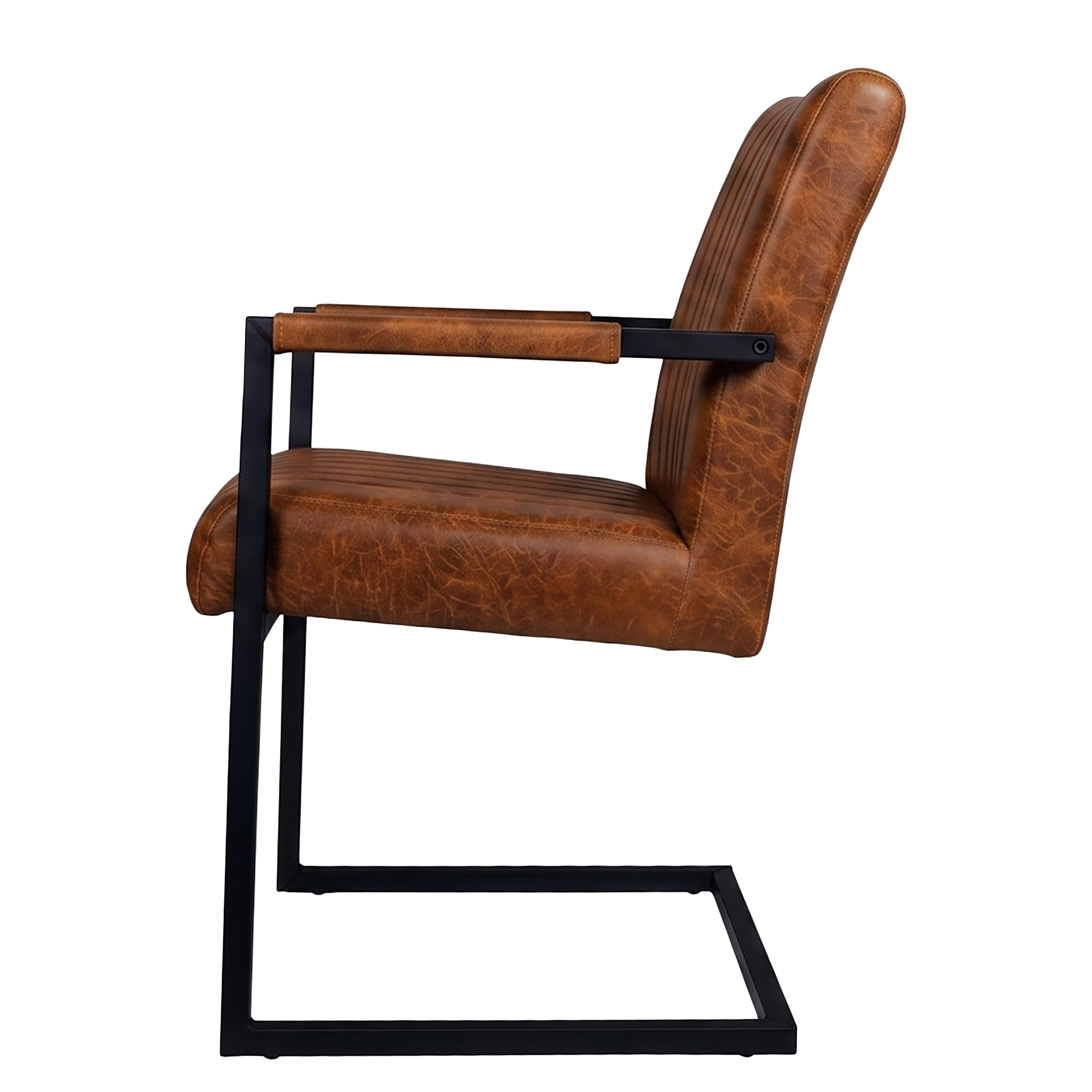 Armchair Ledaha Iron Leather Cognac