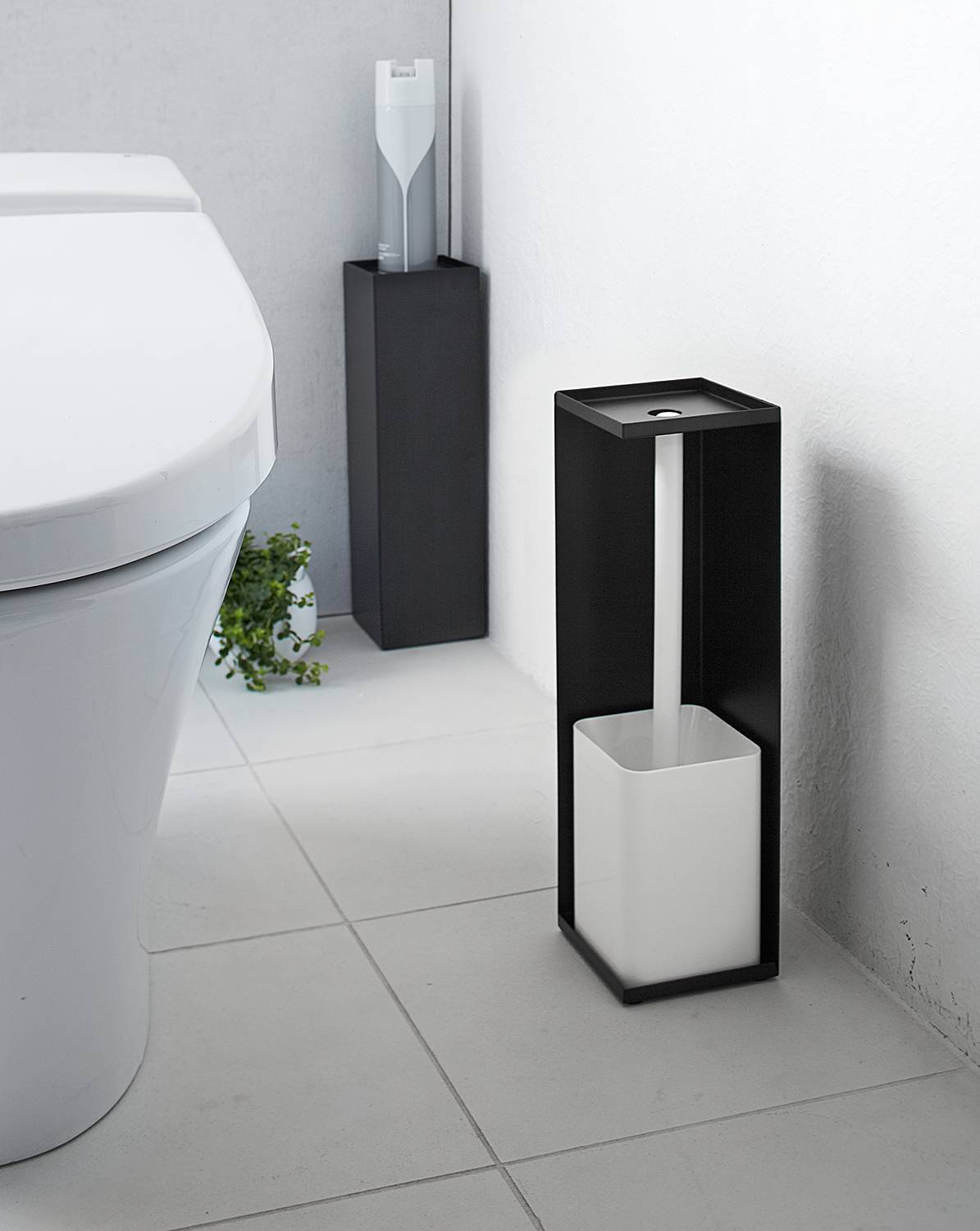 WC-Rollenbehälter Tower Stahl Schwarz
