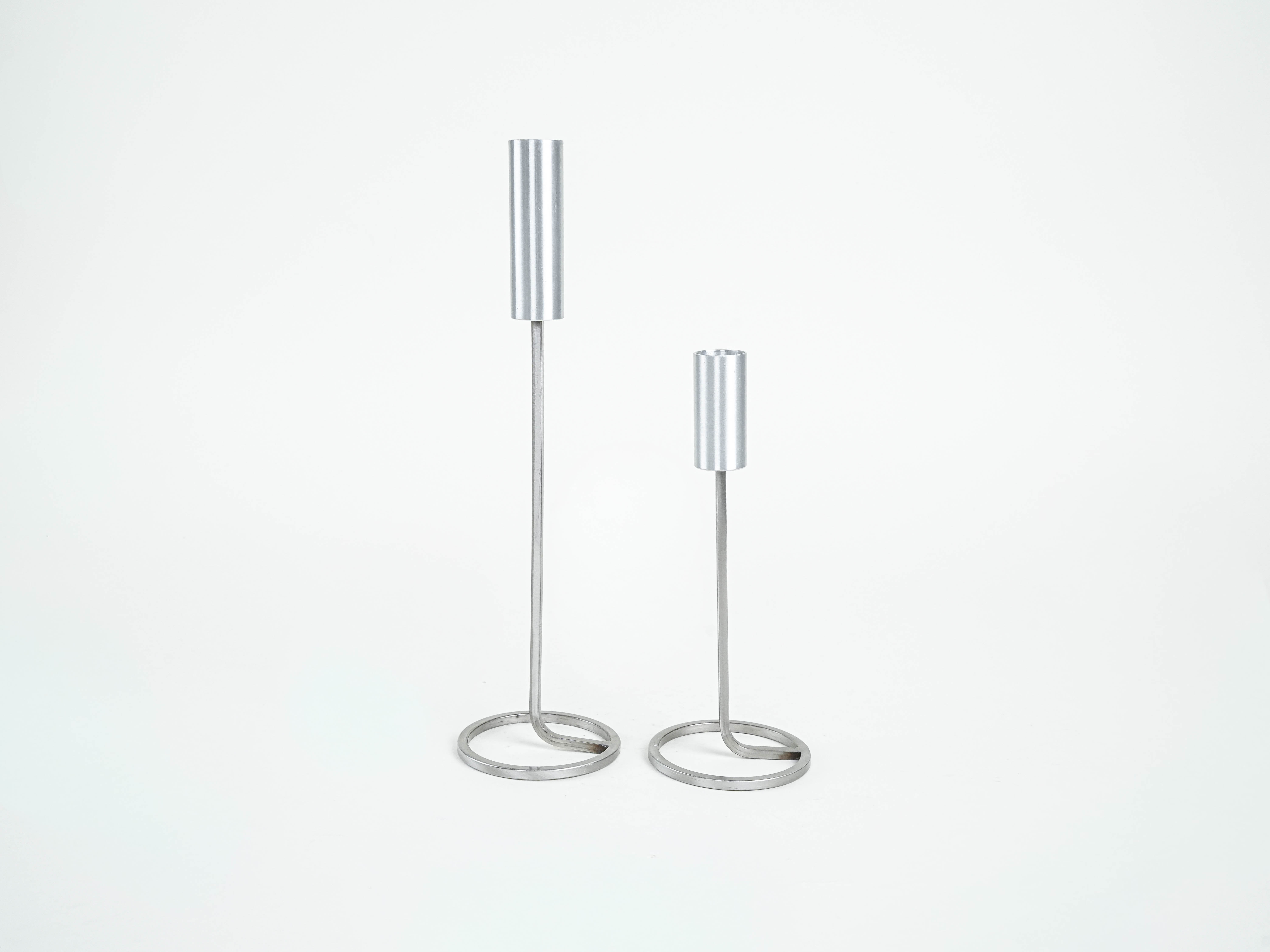 Set of metal candle holders 1970s