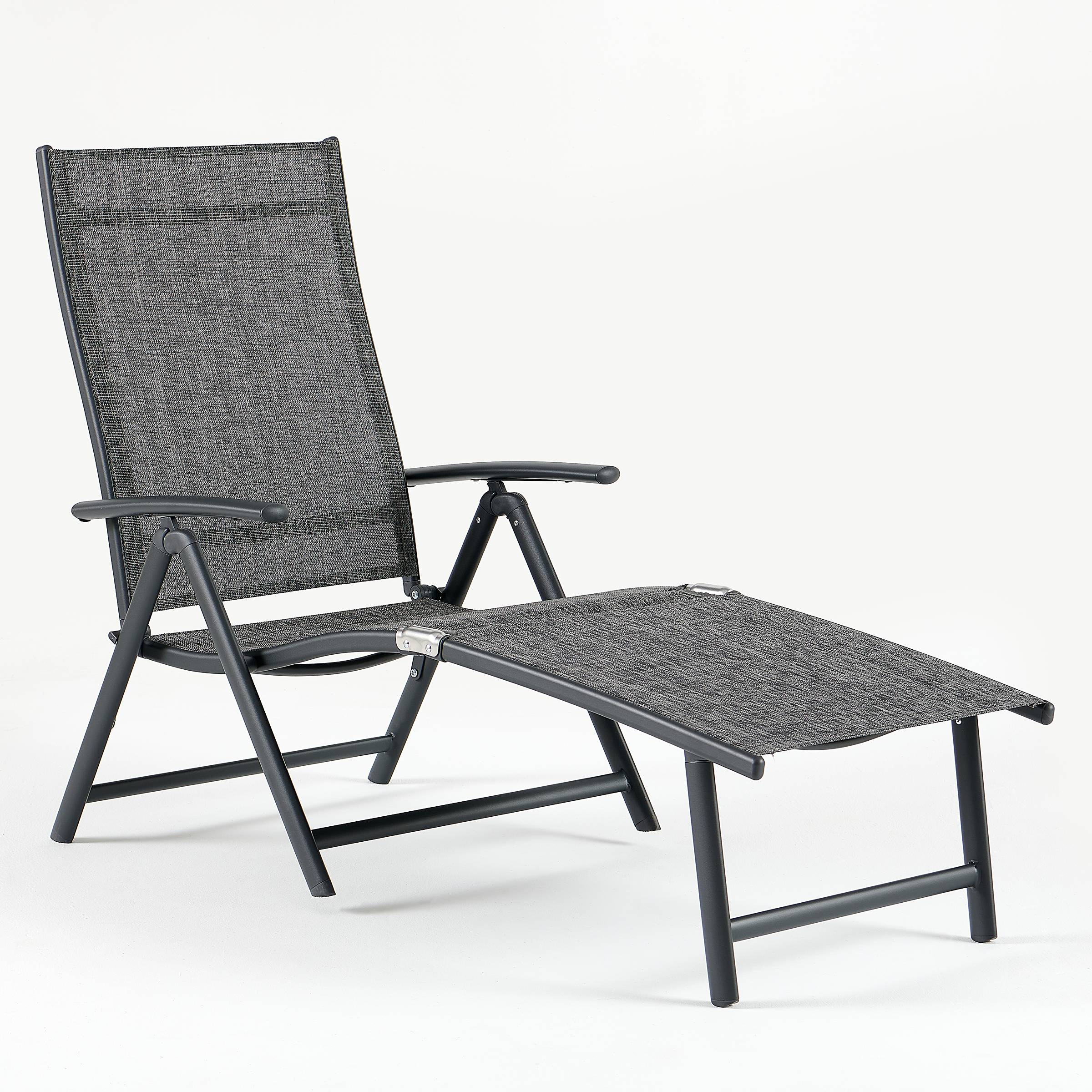 Lindy Garden Lounger Set of 2 Aluminum Grey