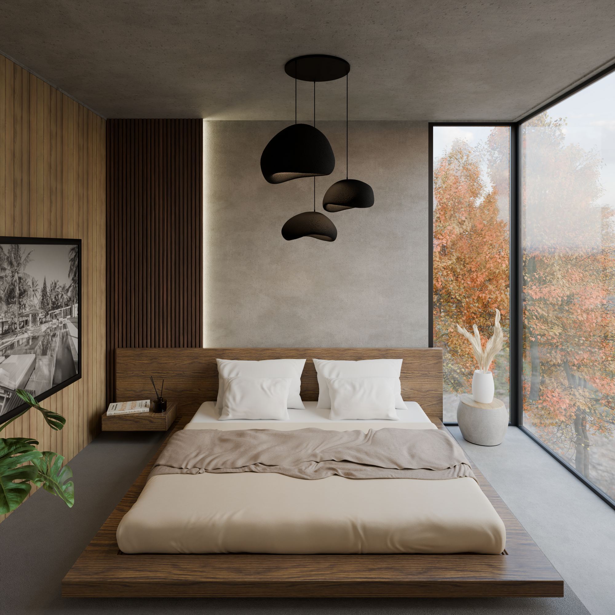 3-Flammig Wabi Sabi Stillforms Pendelleuchte Schwarz