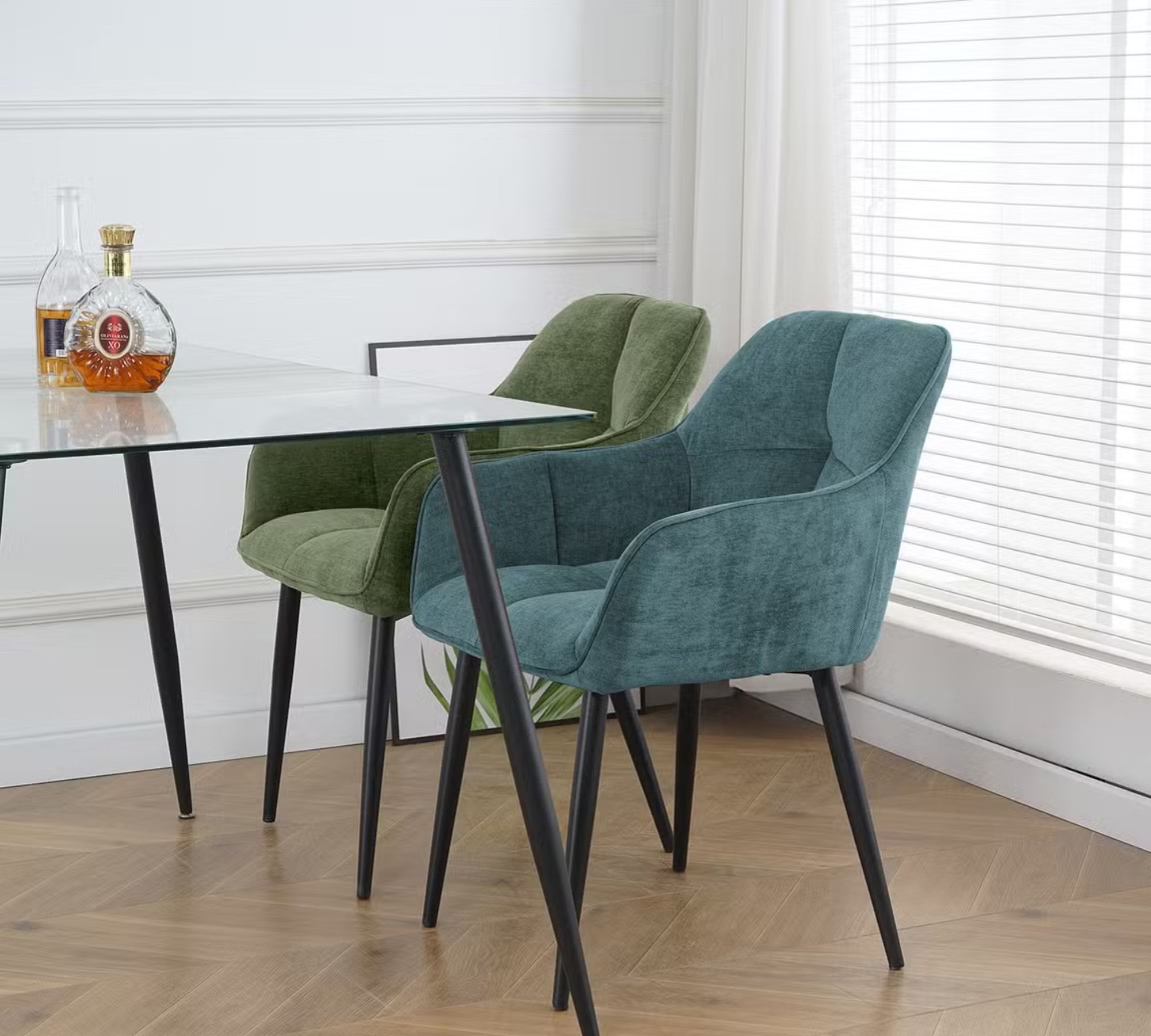 Armchair 2-piece set Fabric Navy Blue