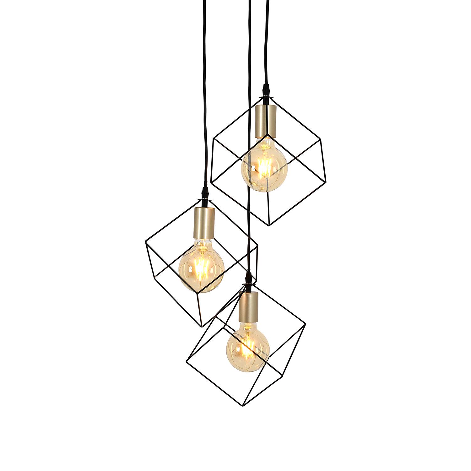 Pendant lamp Canto Aluminum 3-light Black