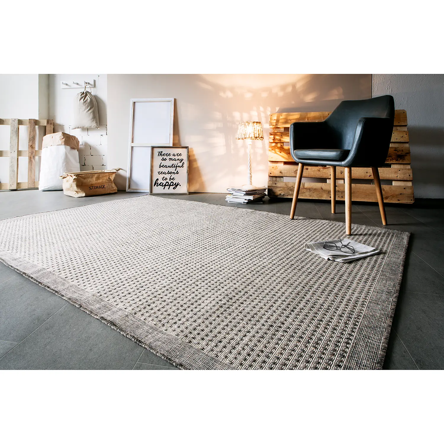 Savannah I Wendbarer In-/Outdoor-Teppich Hellbraun