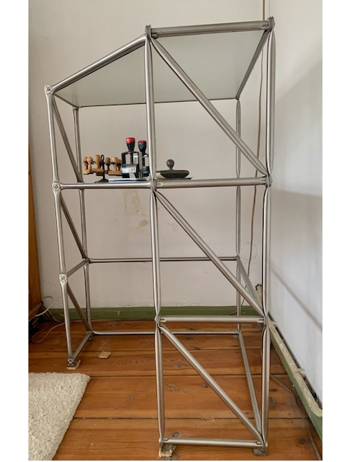 Stehpult Edelstahl Holz Weiß