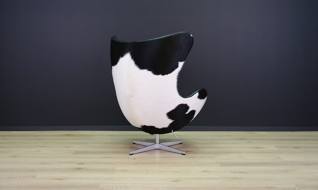 Egg Sessel Leder Arne Jacobsen Weiß Schwarz 