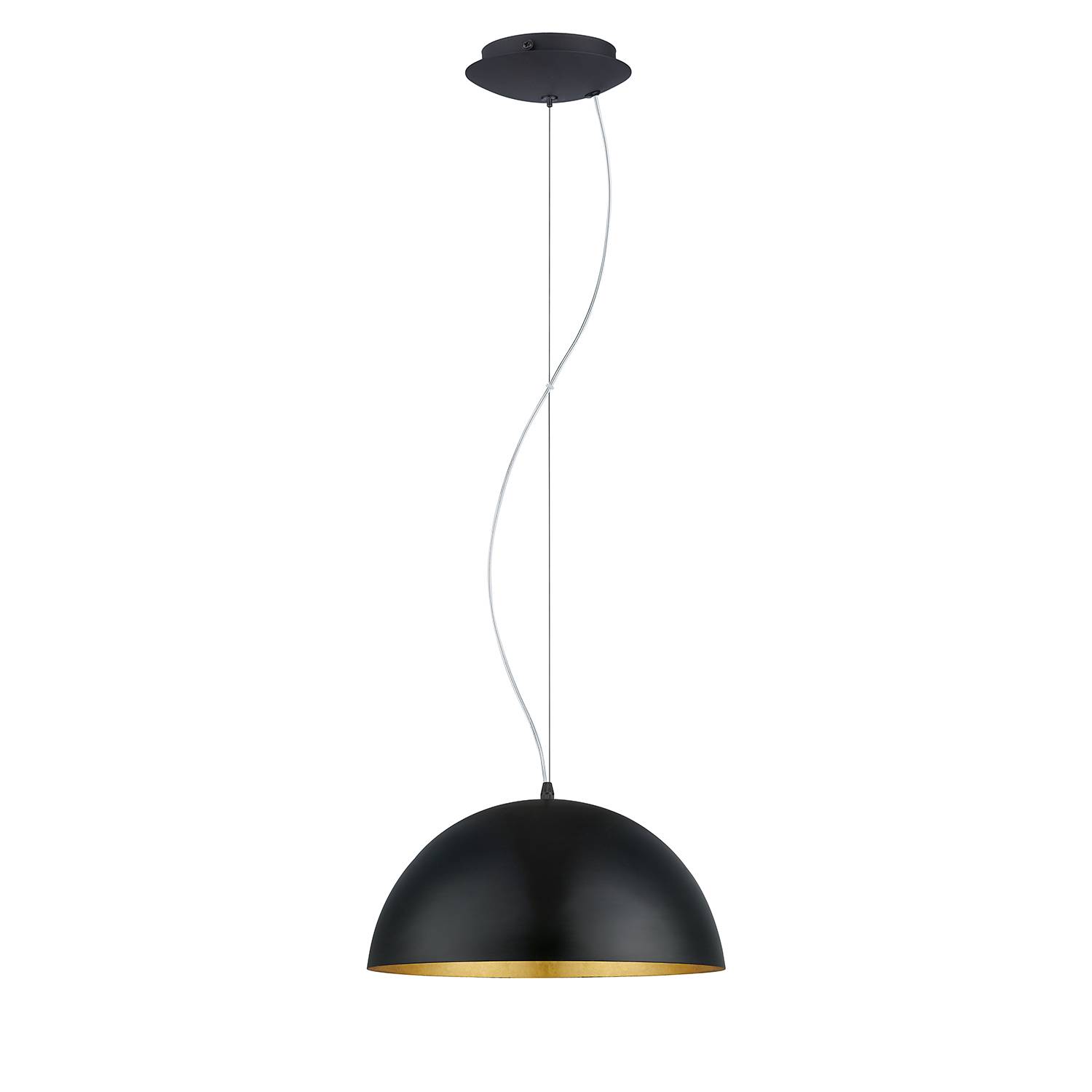 Pendant lamp Gaetano Steel 1-light Black Gold Ø 38 cm