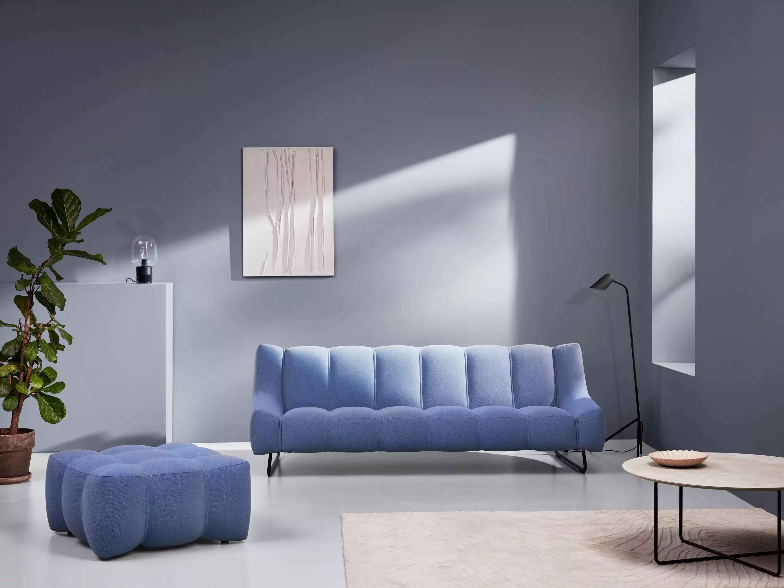 Nawabari Sofa 2-Sitzer Blend-Stoff Hellblau