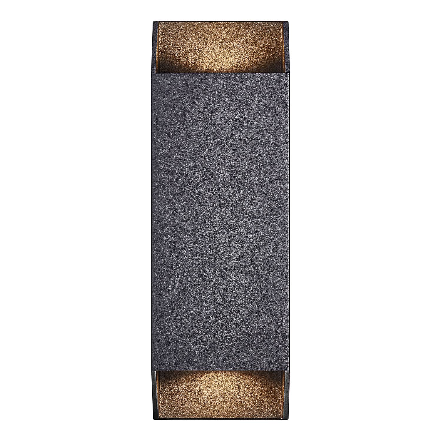 2-Flammig Wandleuchte Nico Aluminium Glas Schwarz