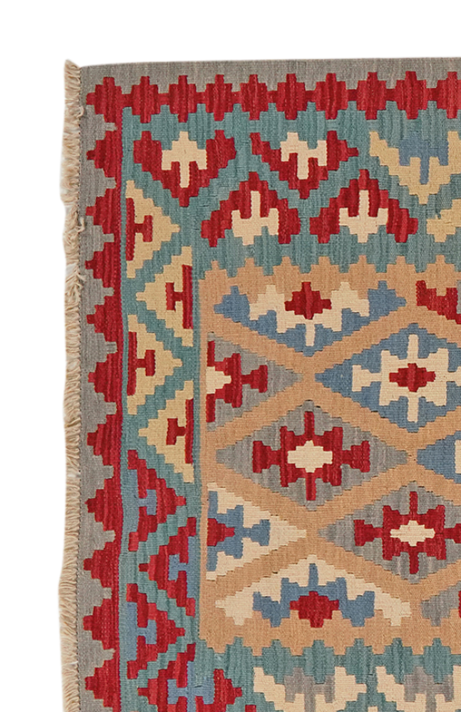 Kelim Gashgai Teppich Wolle Braun