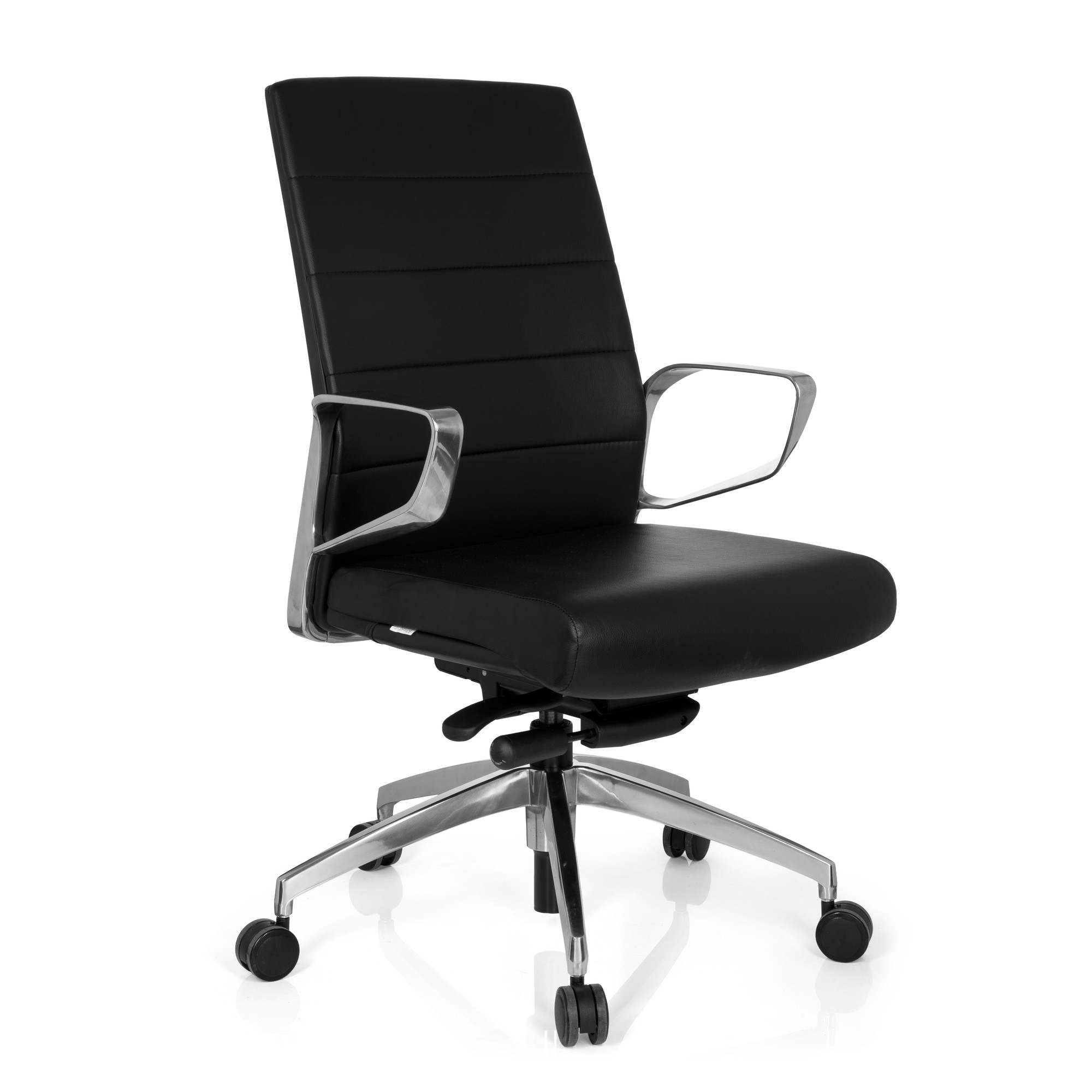 PROVIDER Office chair Swiveling with castors Faux leather Black