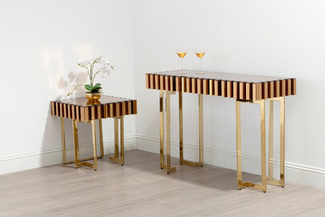 Shalimar Square Black Finish Basis-Beistelltisch
