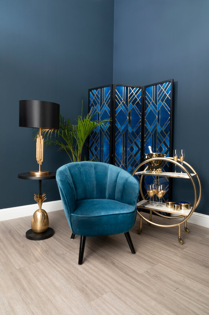 Kensington Townhouse Schwarz-Goldener Beistelltisch
