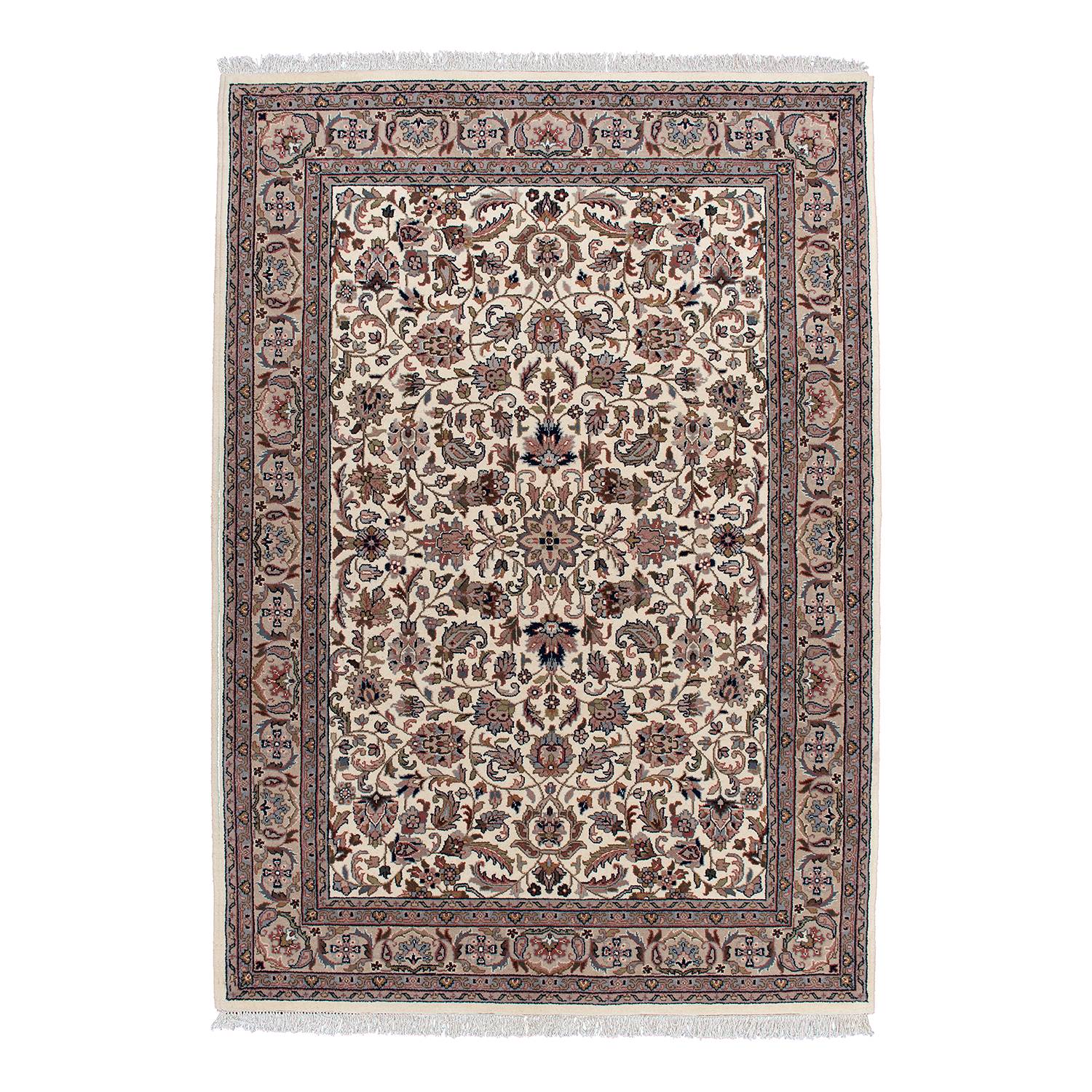 Benares Isfahan Teppich Schurwolle Beige 70 x 140 cm