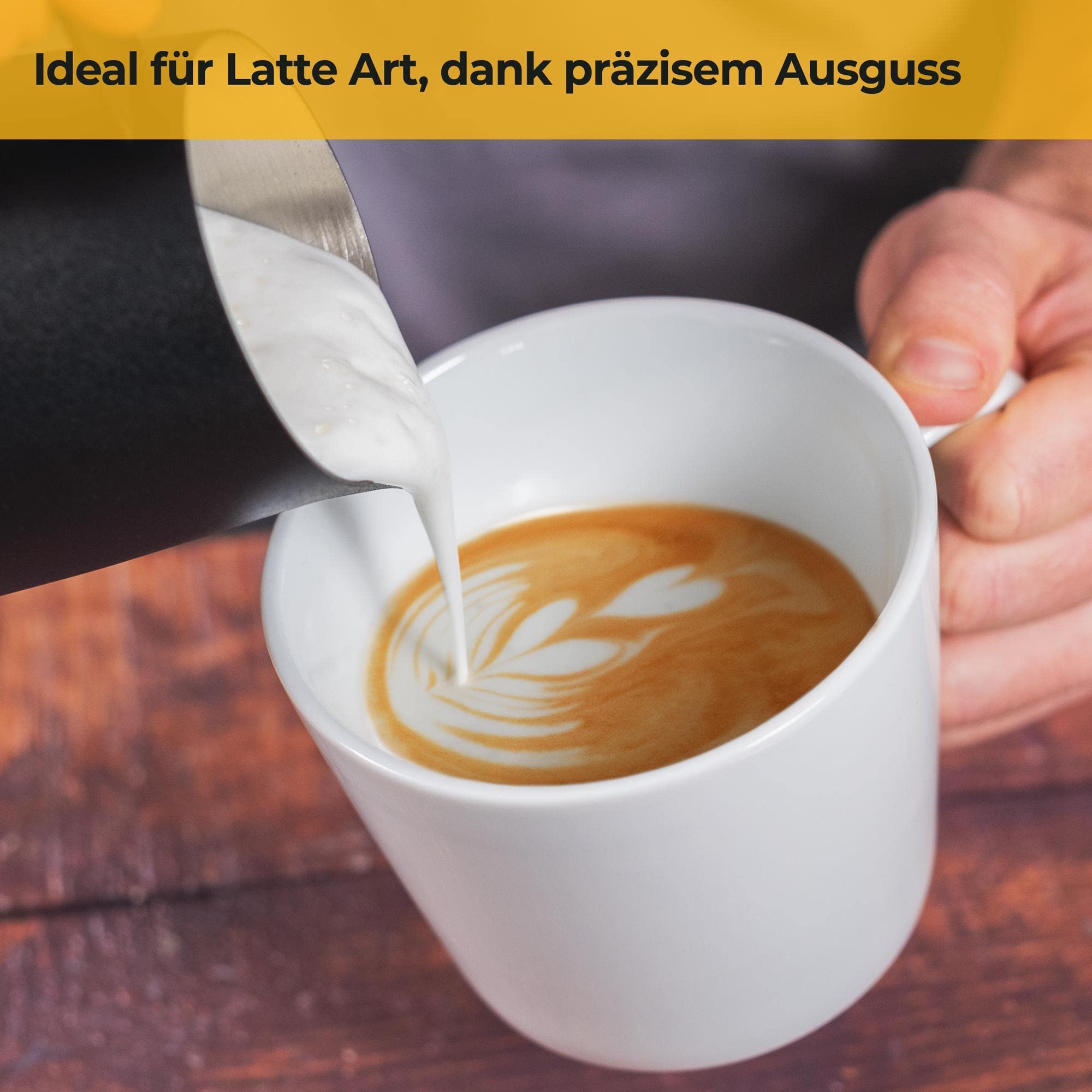 Milchkännchen Edelstahl Schwarz 350 ml