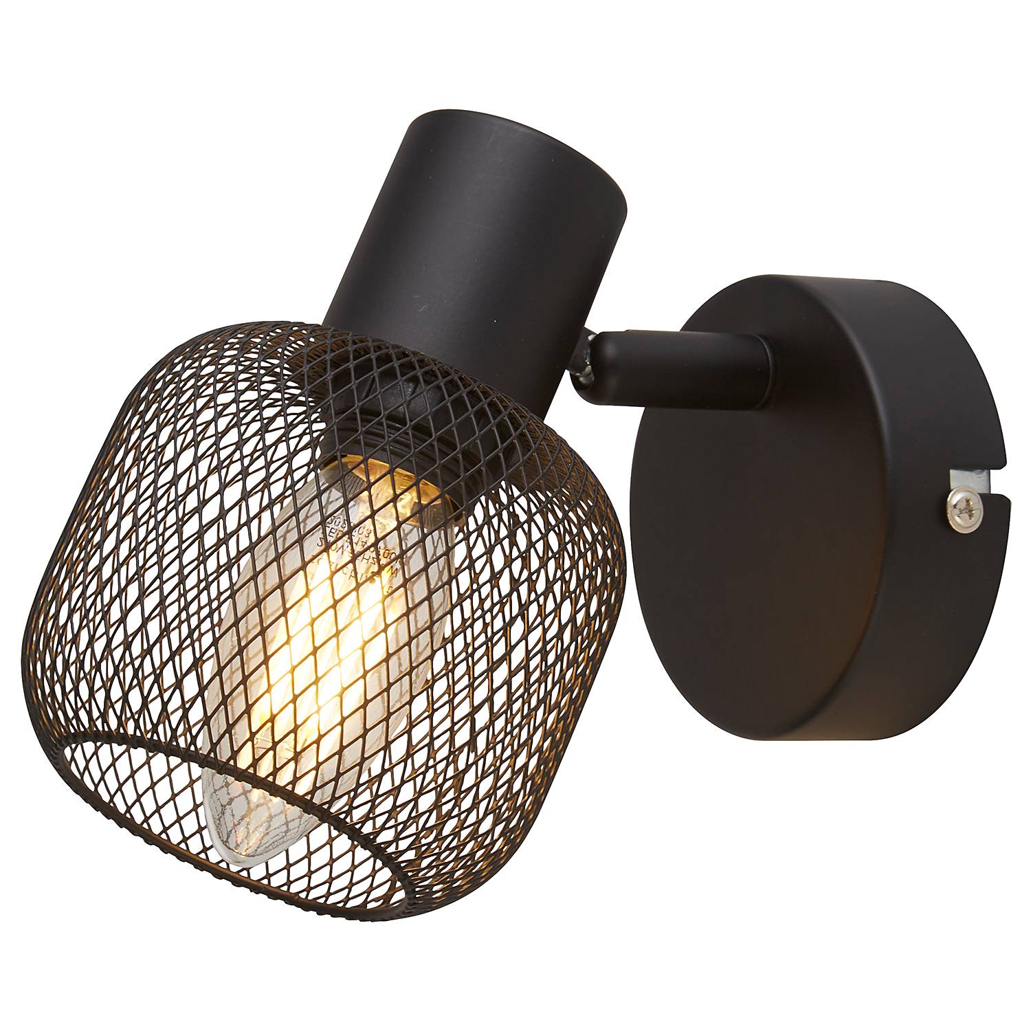 Wandleuchte Mesh Stahl Schwarz