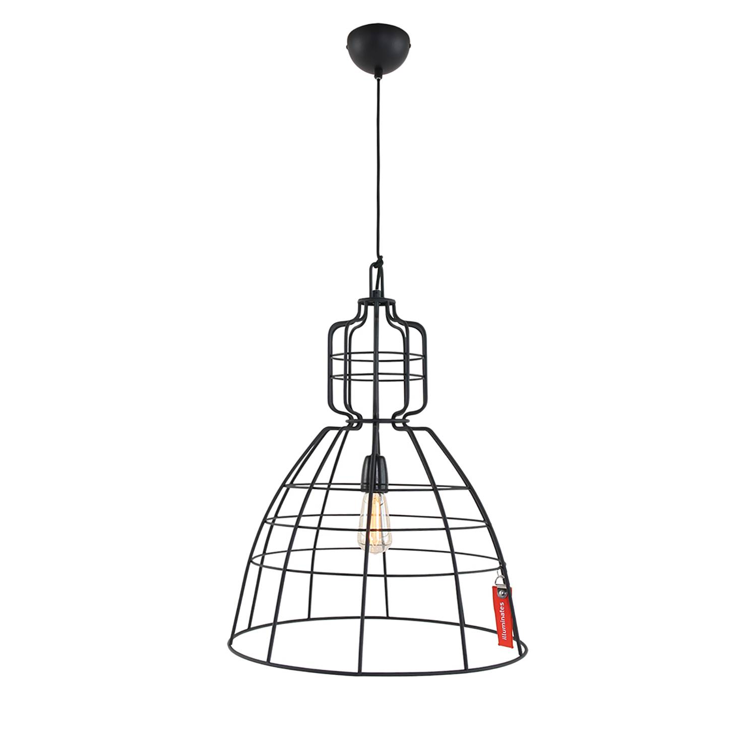 1-Light Mark Pendant Light Steel Black
