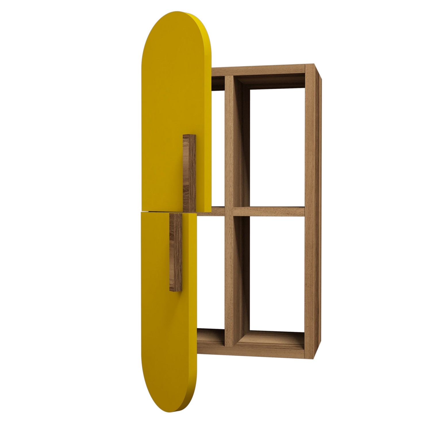 Rose Wandregal Holzfurnier Gelb