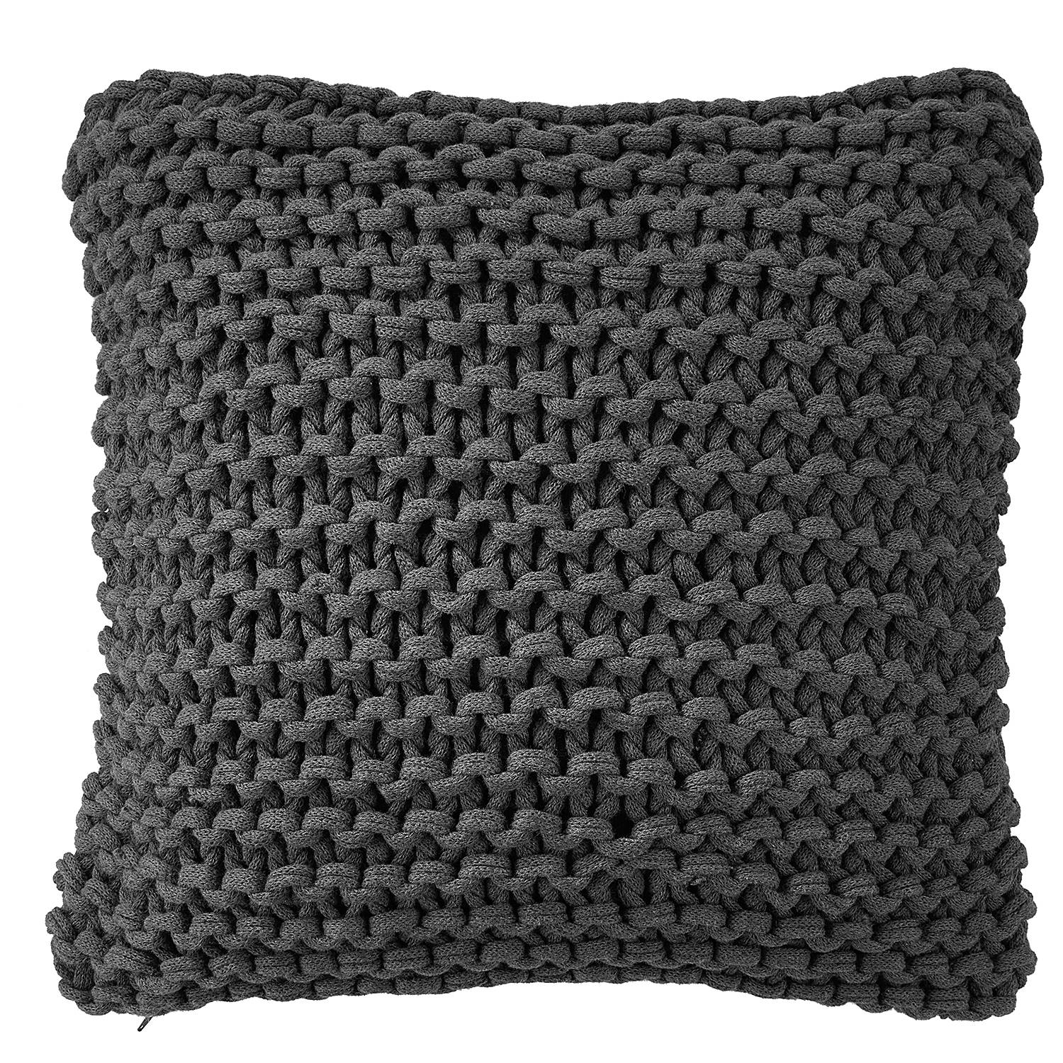 SOFT NEEDLE Kissen Baumwolle Polyester Anthrazit