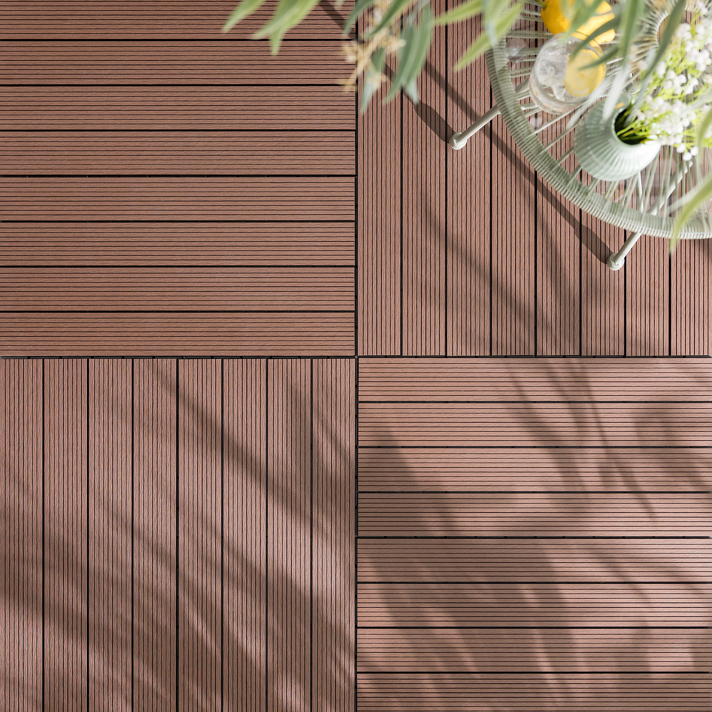 Terrassenfliese Thish 6er-Set Braun