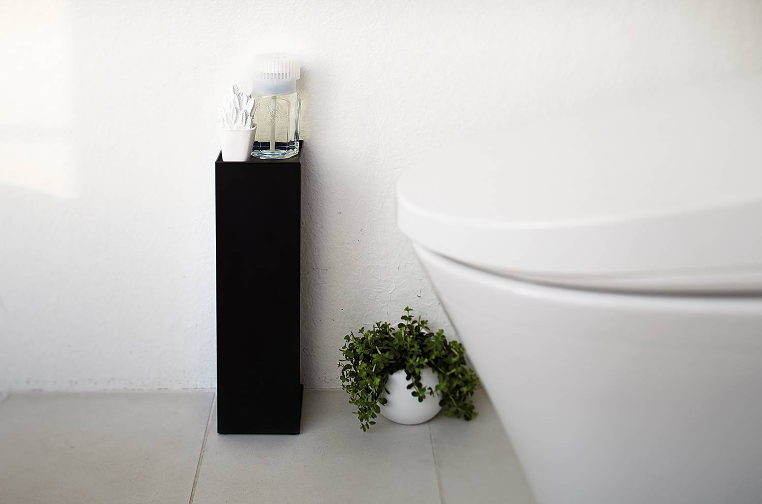 WC-Rollenbehälter Tower Stahl Schwarz