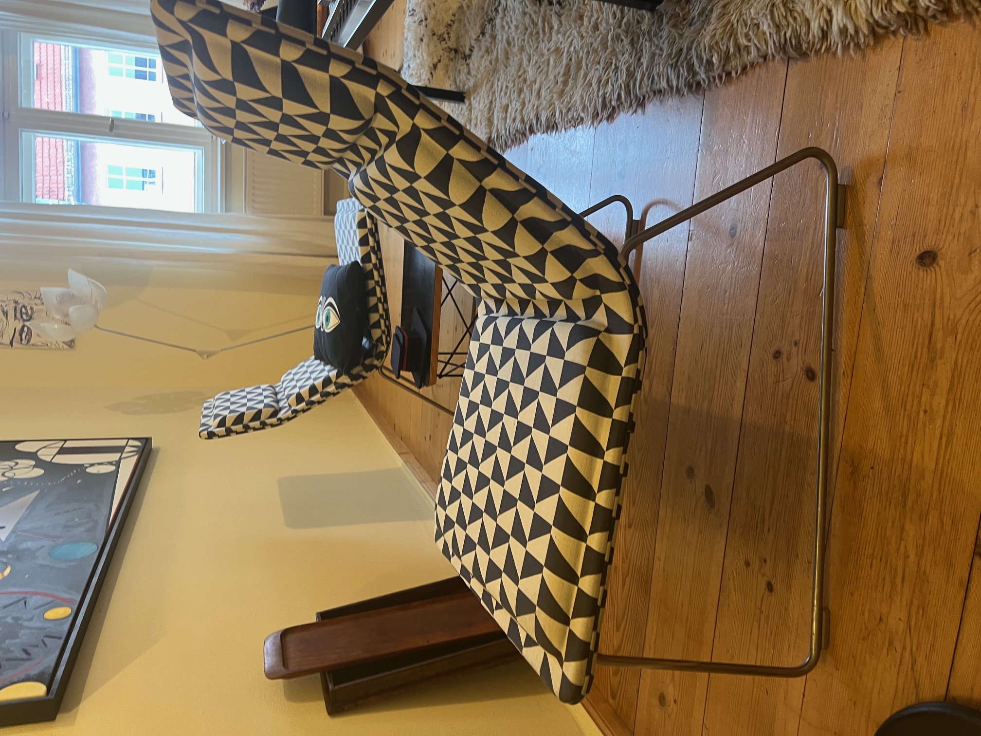 Low Pad Sessel Edelstahl Schwarz Weiß