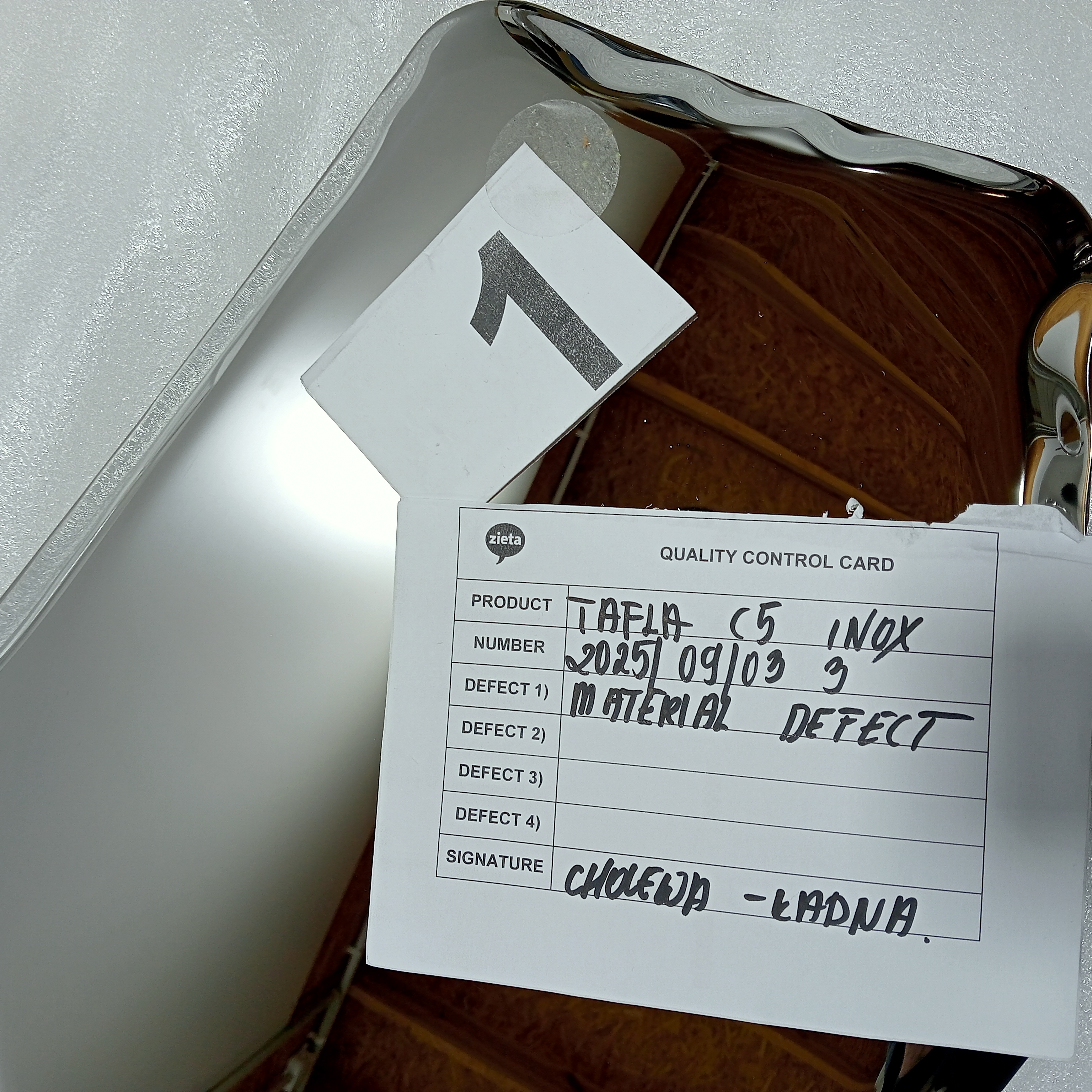 Table Mirror C5 Stainless Steel Inox Polished Silver