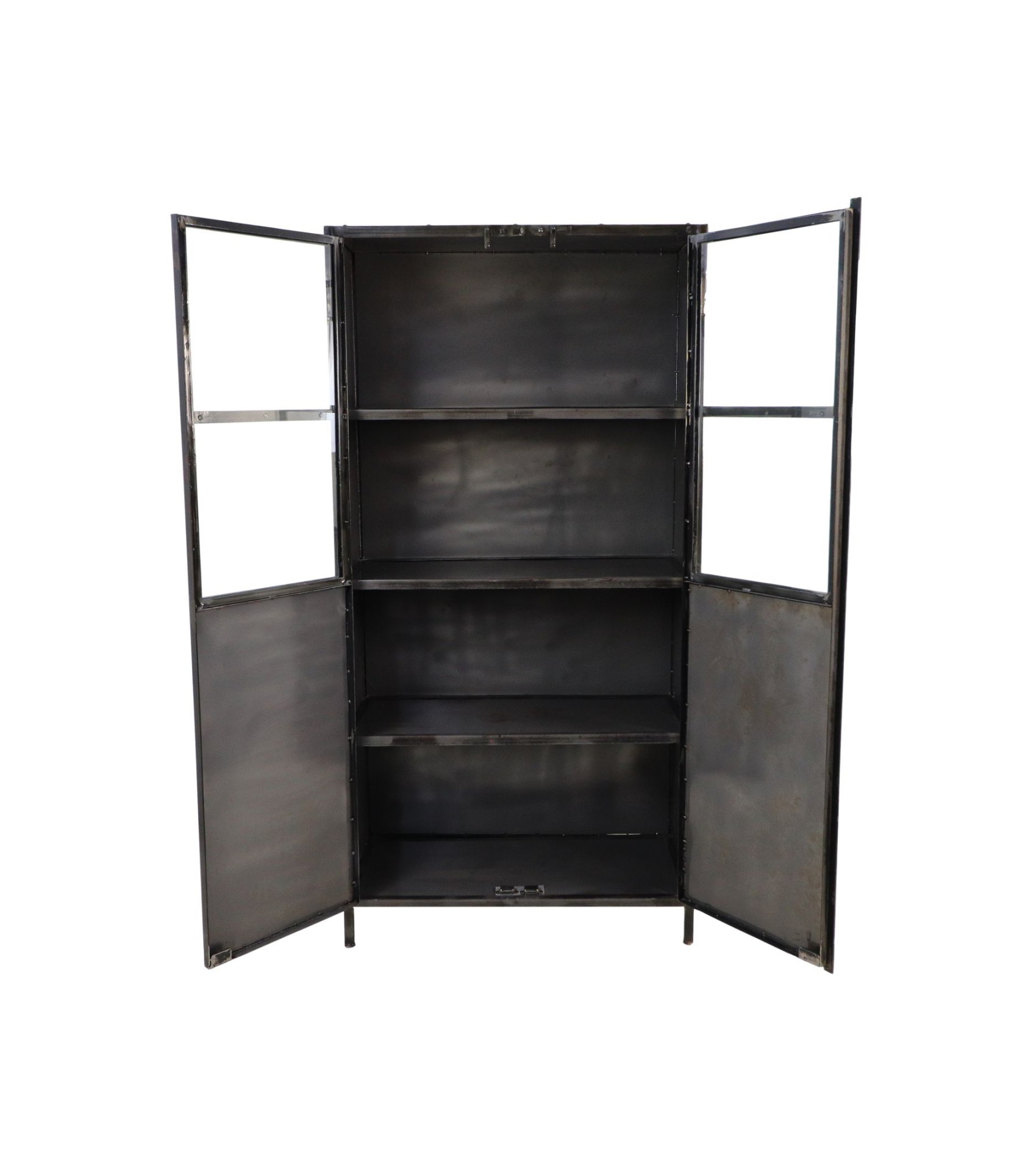 Brooklyn Schrank mit 2 Türen Metall Glas